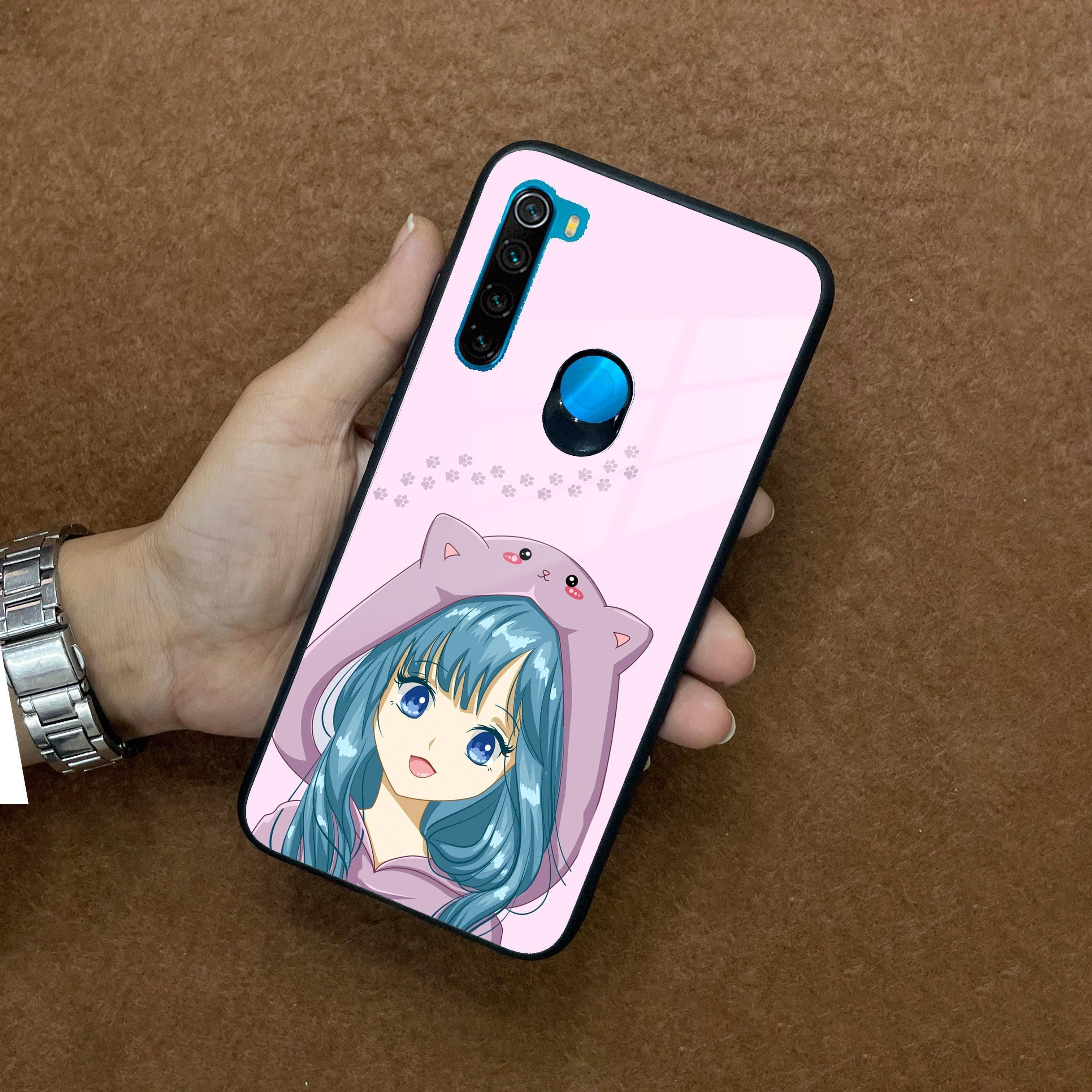 Purple Aesthetic Girl With Cat Phone Glass Case Cover For Redmi/Xiaomi - ShopOnCliQ