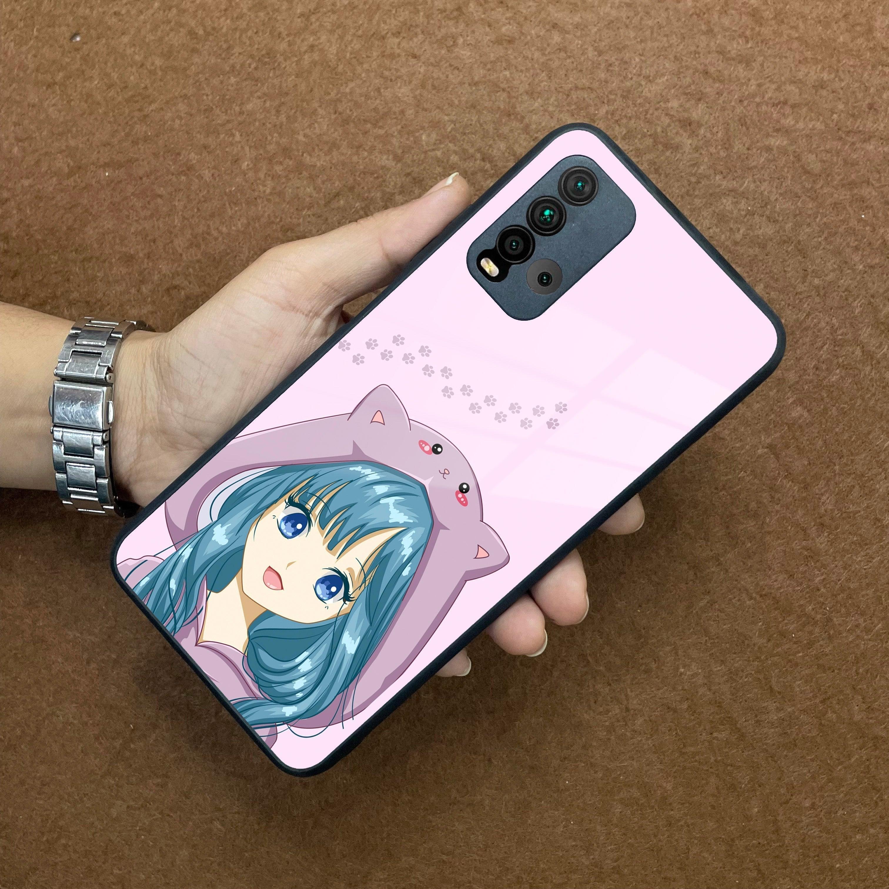 Purple Aesthetic Girl With Cat Phone Glass Case Cover For Redmi/Xiaomi - ShopOnCliQ