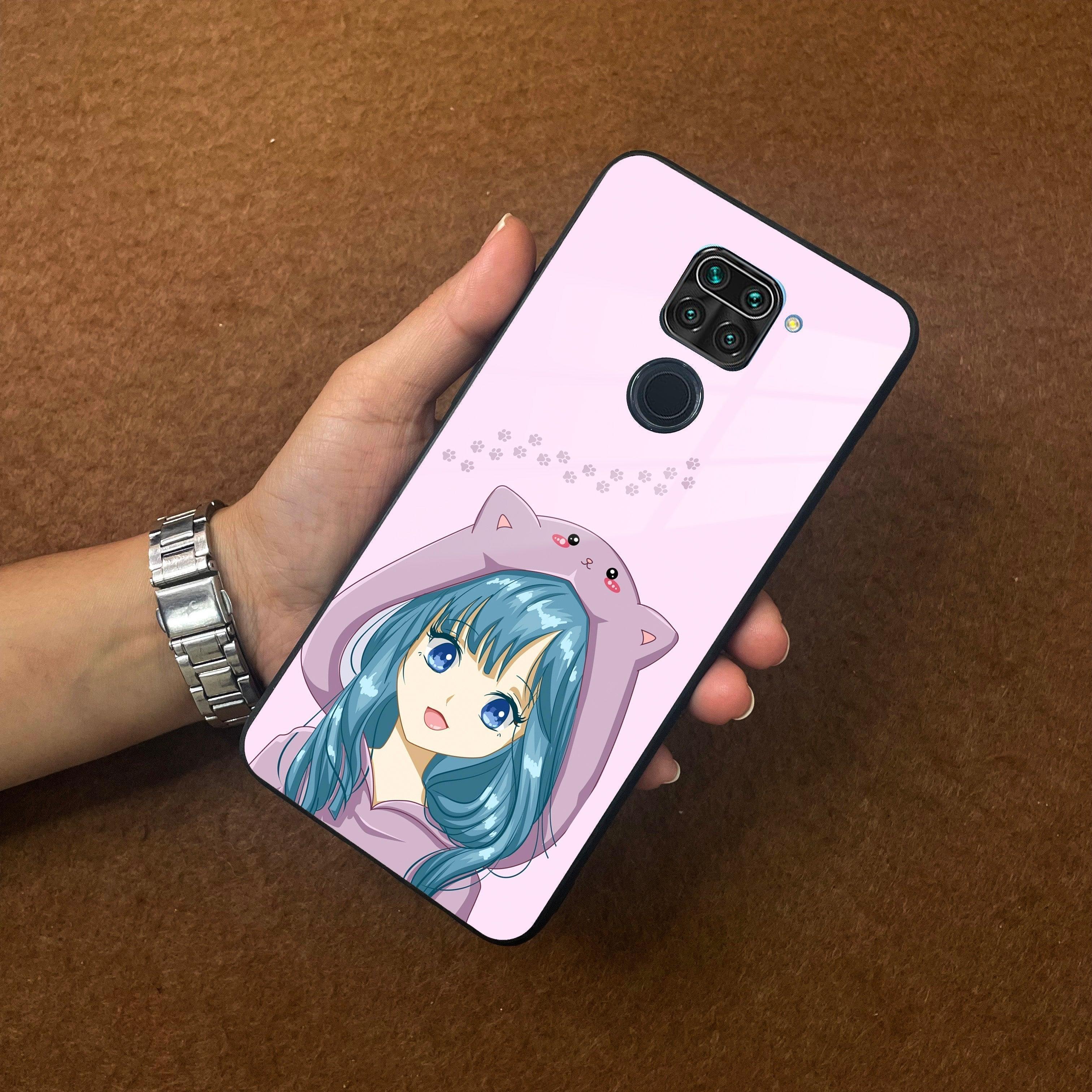 Purple Aesthetic Girl With Cat Phone Glass Case Cover For Redmi/Xiaomi - ShopOnCliQ