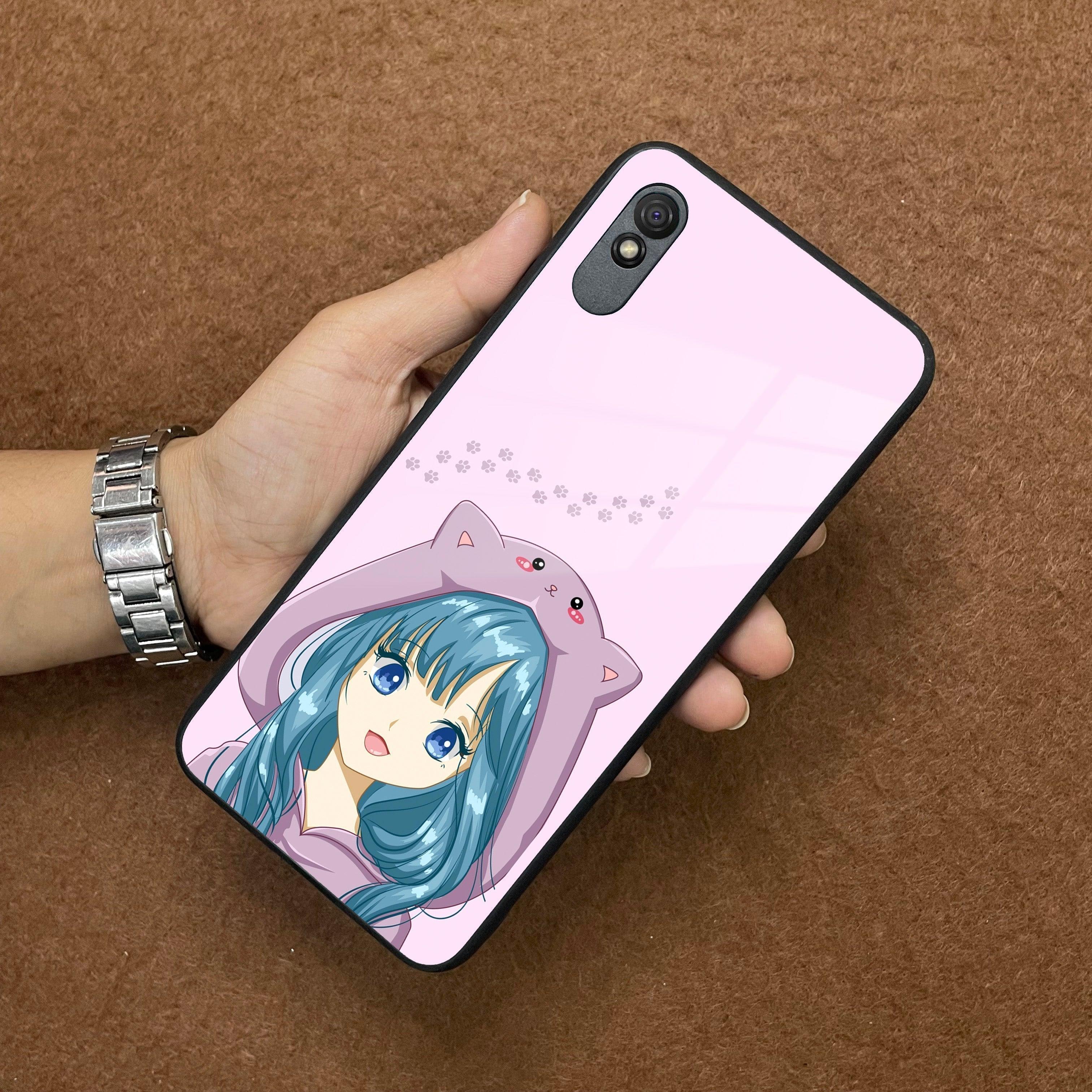Purple Aesthetic Girl With Cat Phone Glass Case Cover For Redmi/Xiaomi - ShopOnCliQ