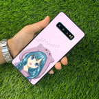 Purple Aesthetic Girl With Cat Phone Glass Case Cover For Samsung - ShopOnCliQ
