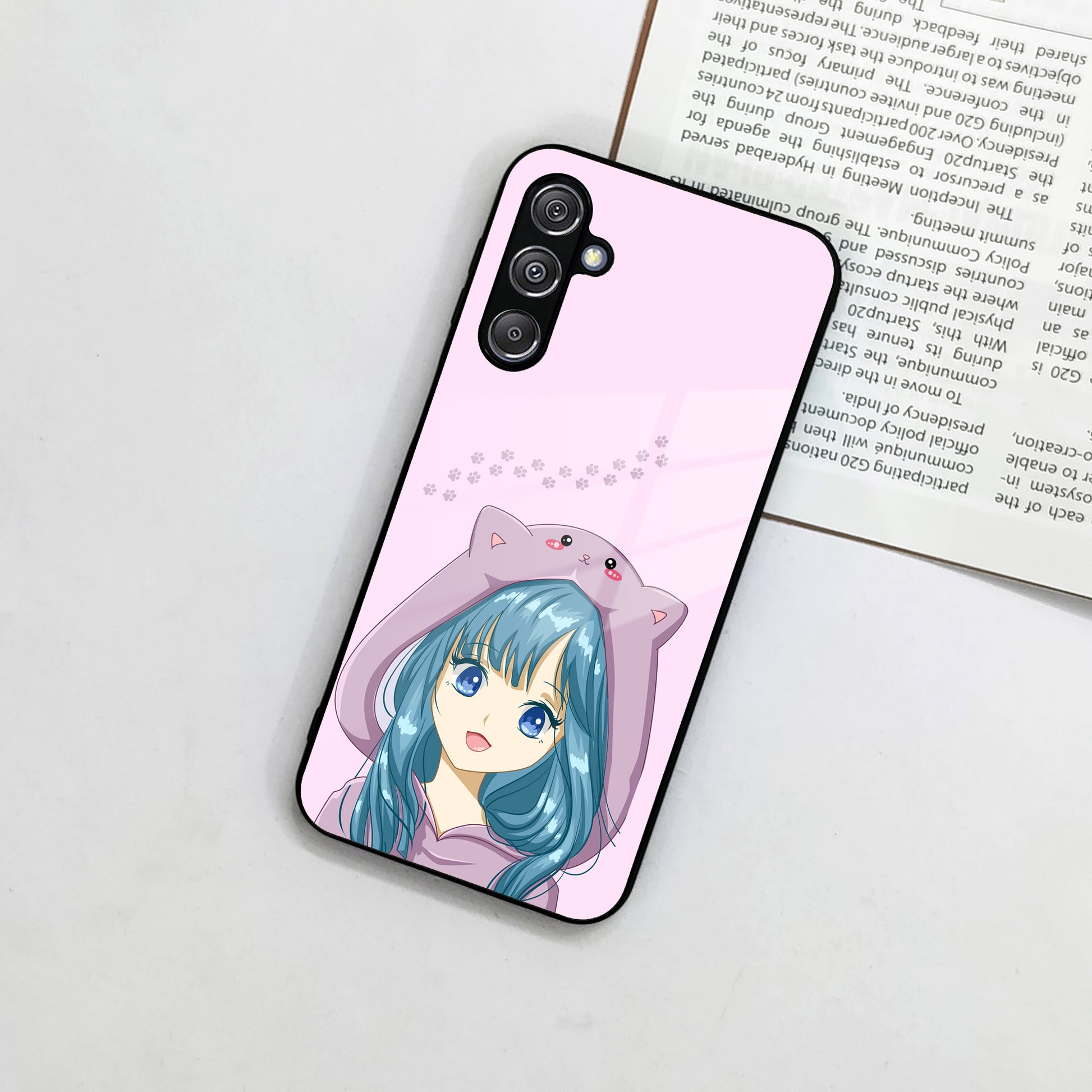 Purple Aesthetic Girl With Cat Phone Glass Case Cover For Samsung ShopOnCliQ