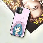 Purple Aesthetic Girl With Cat Phone Glass Case Cover For iPhone - ShopOnCliQ