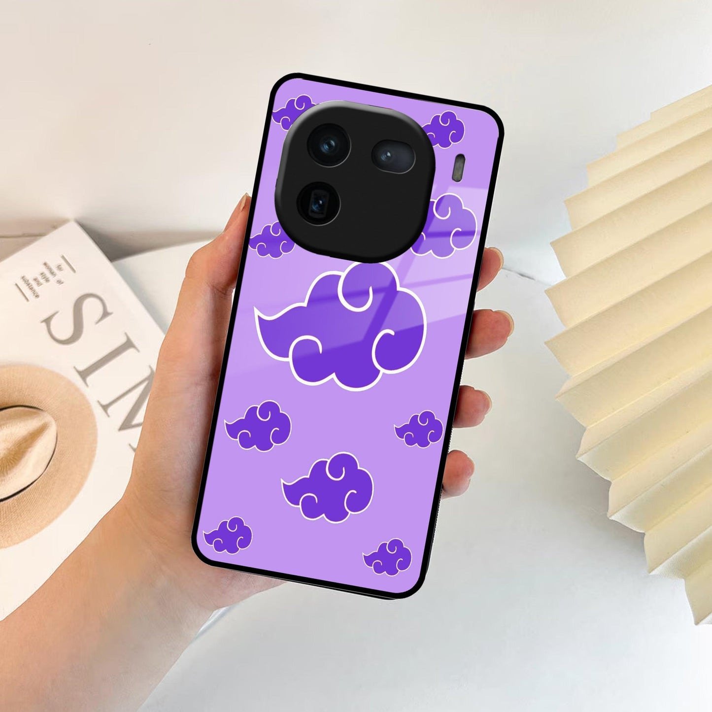 Purple Cloud Mobile Glass Phone Case For iQOO