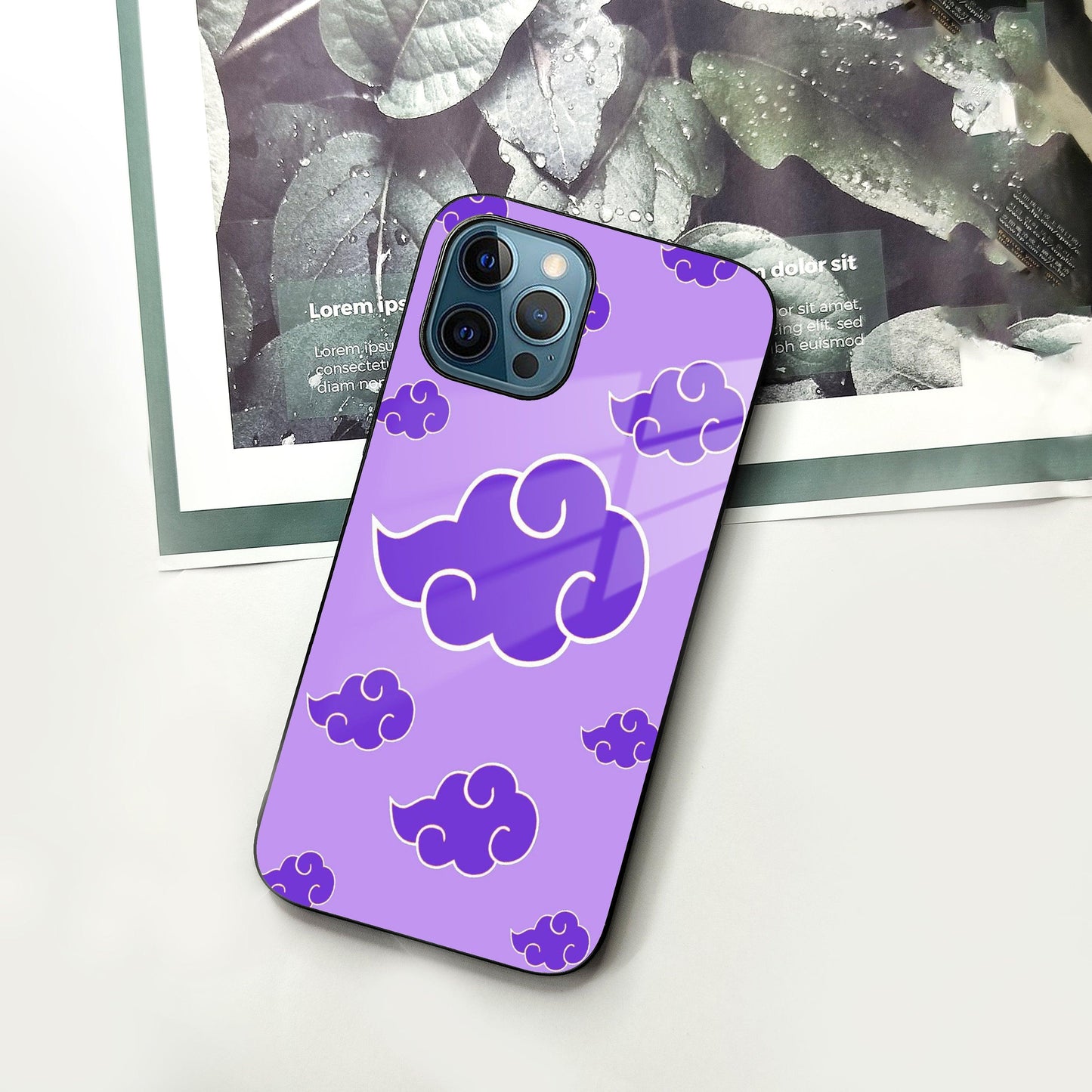 Purple Cloud Mobile Glass Phone Case For iPhone