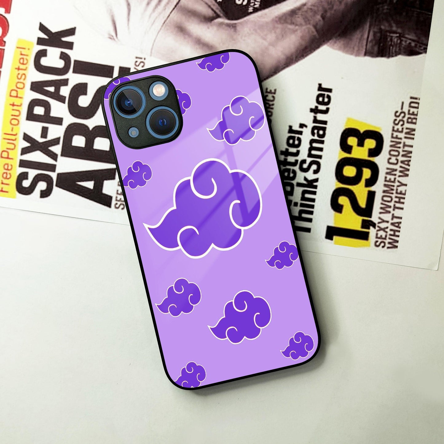 Purple Cloud Mobile Glass Phone Case For iPhone