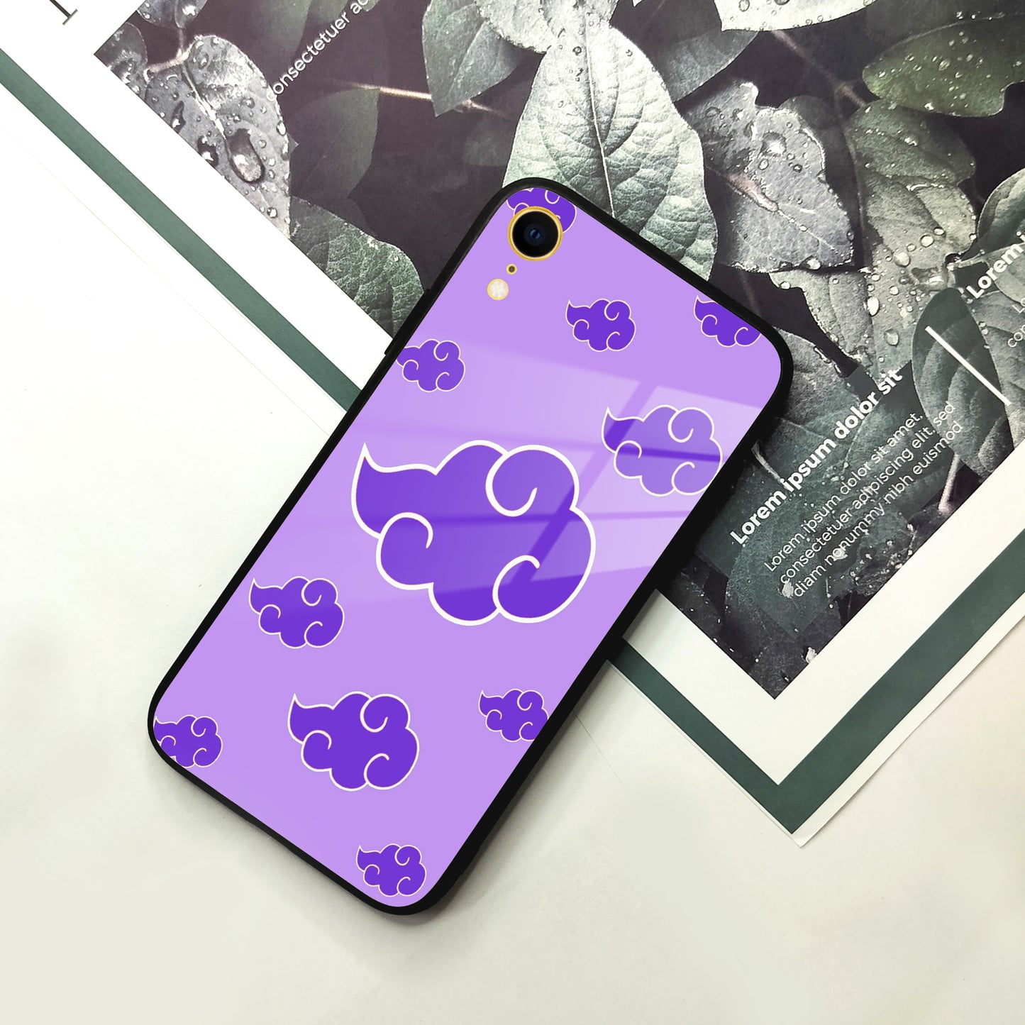 Purple Cloud Mobile Glass Phone Case For iPhone
