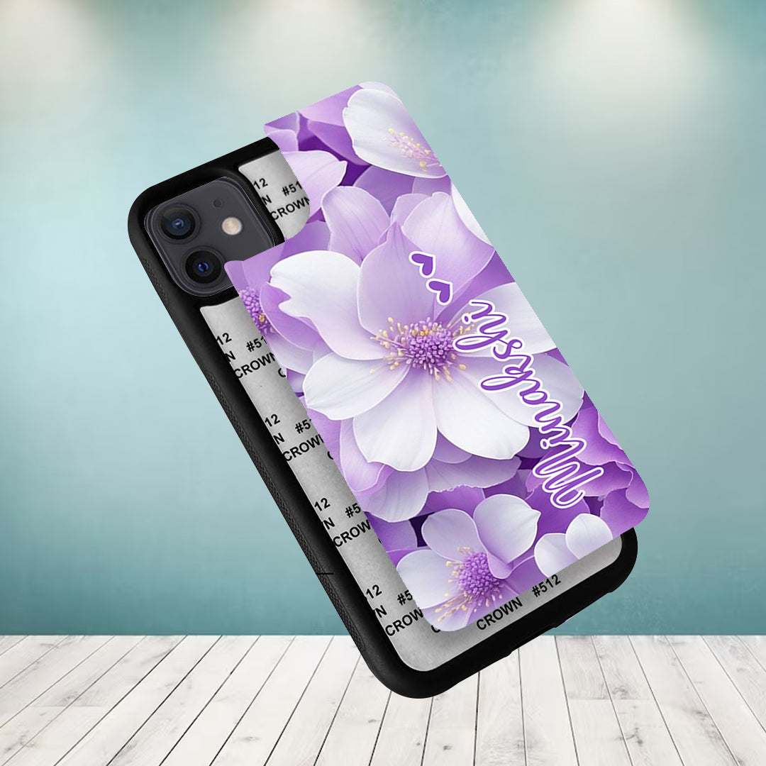 Awesome Purple Floral Glossy Customised Metal Case Cover  For Redmi