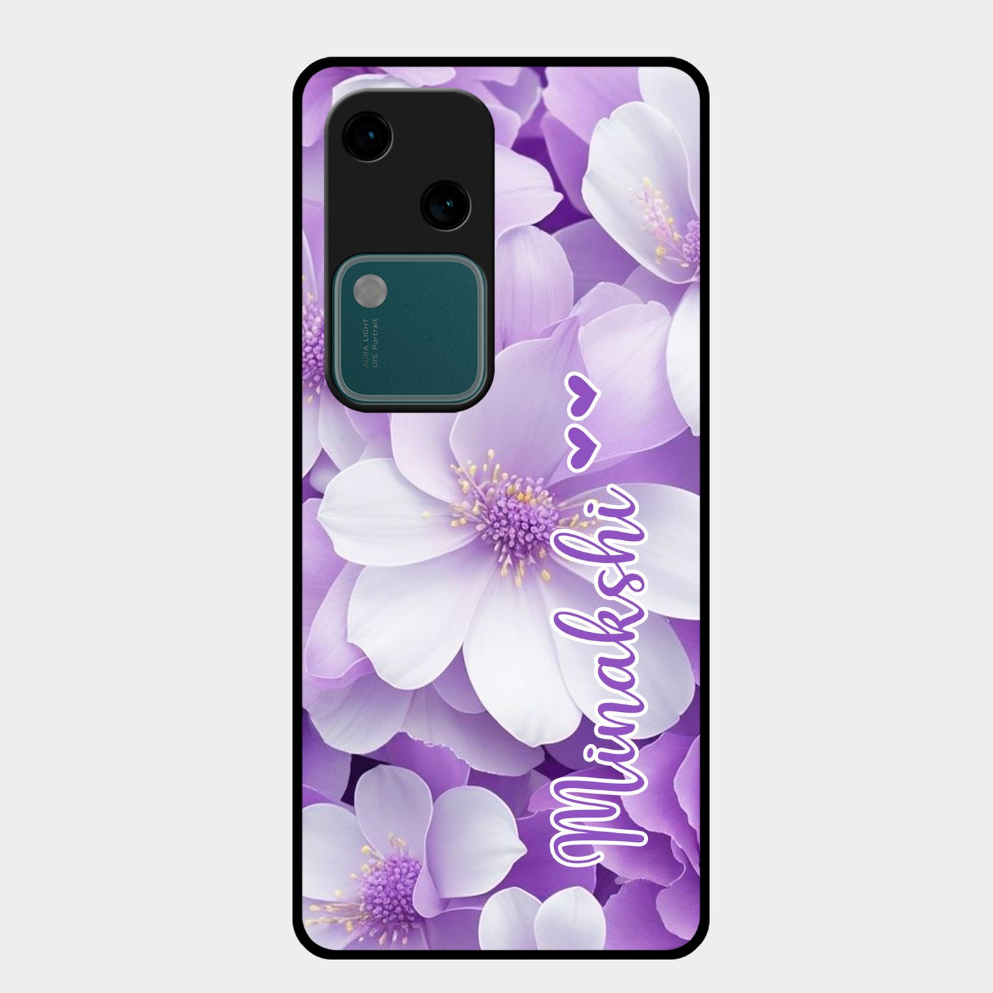 Awesome Purple Floral Glossy Customised Metal Case Cover  For Vivo