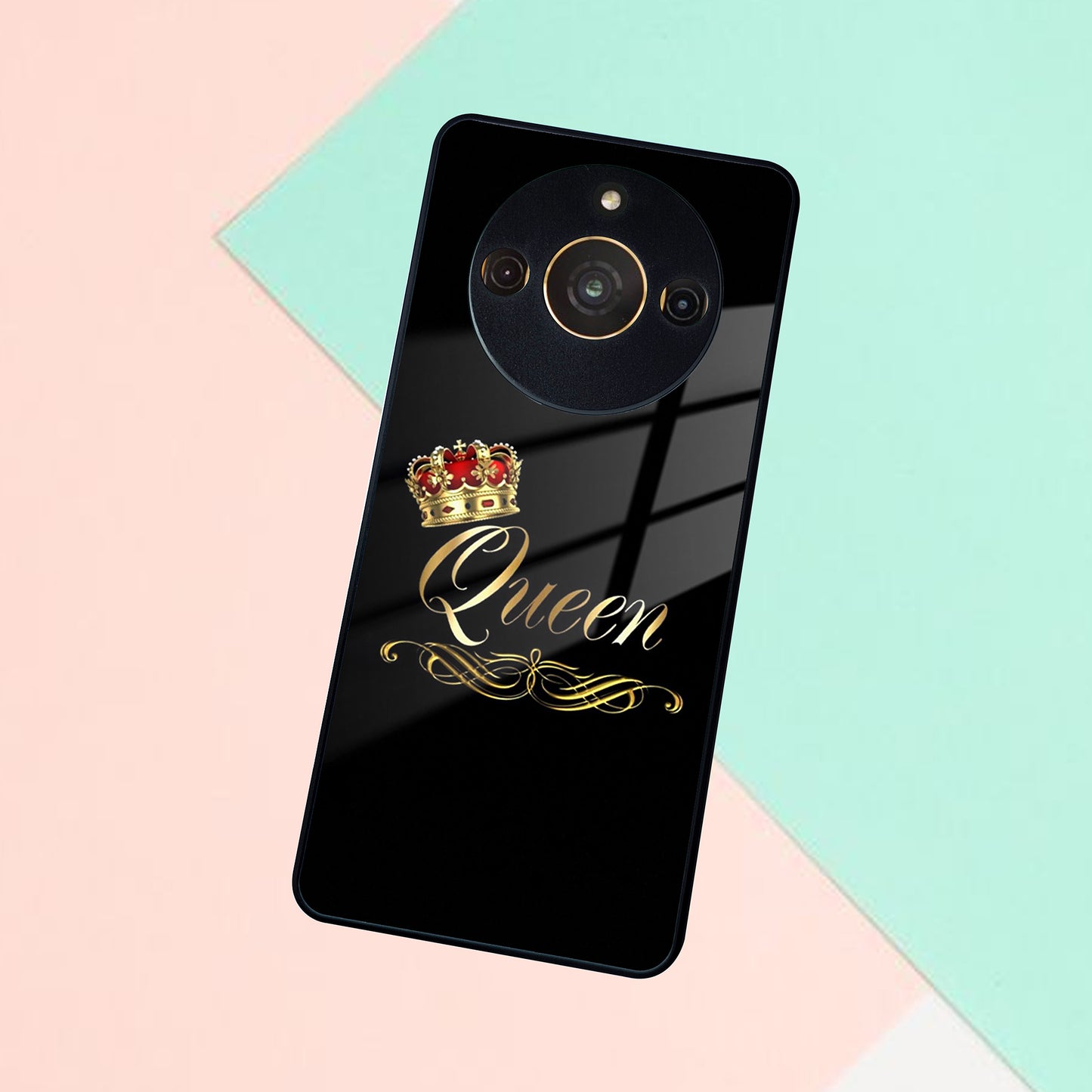 Cute Queen With Crown Glass Case For Realme/Narzo