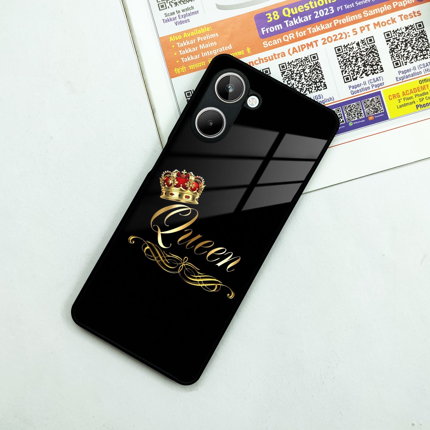 Cute Queen With Crown Glass Case For Realme/Narzo