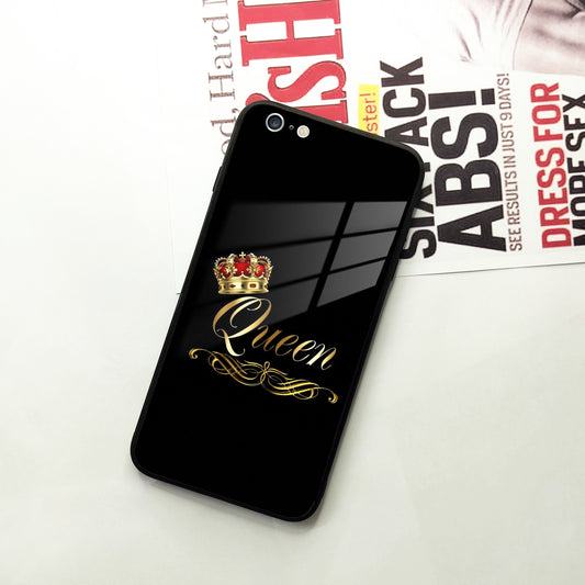Cute Queen With Crown Glass Case for iPhone