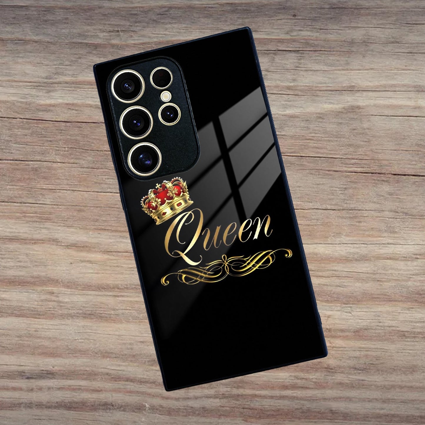 Cute Queen With Crown Glass Case for Samsung