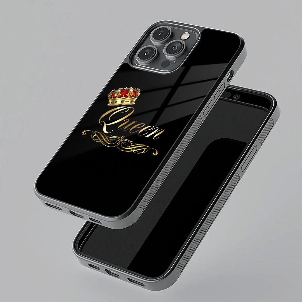 Cute Queen With Crown Glass Case For iQOO - ShopOnCliQ