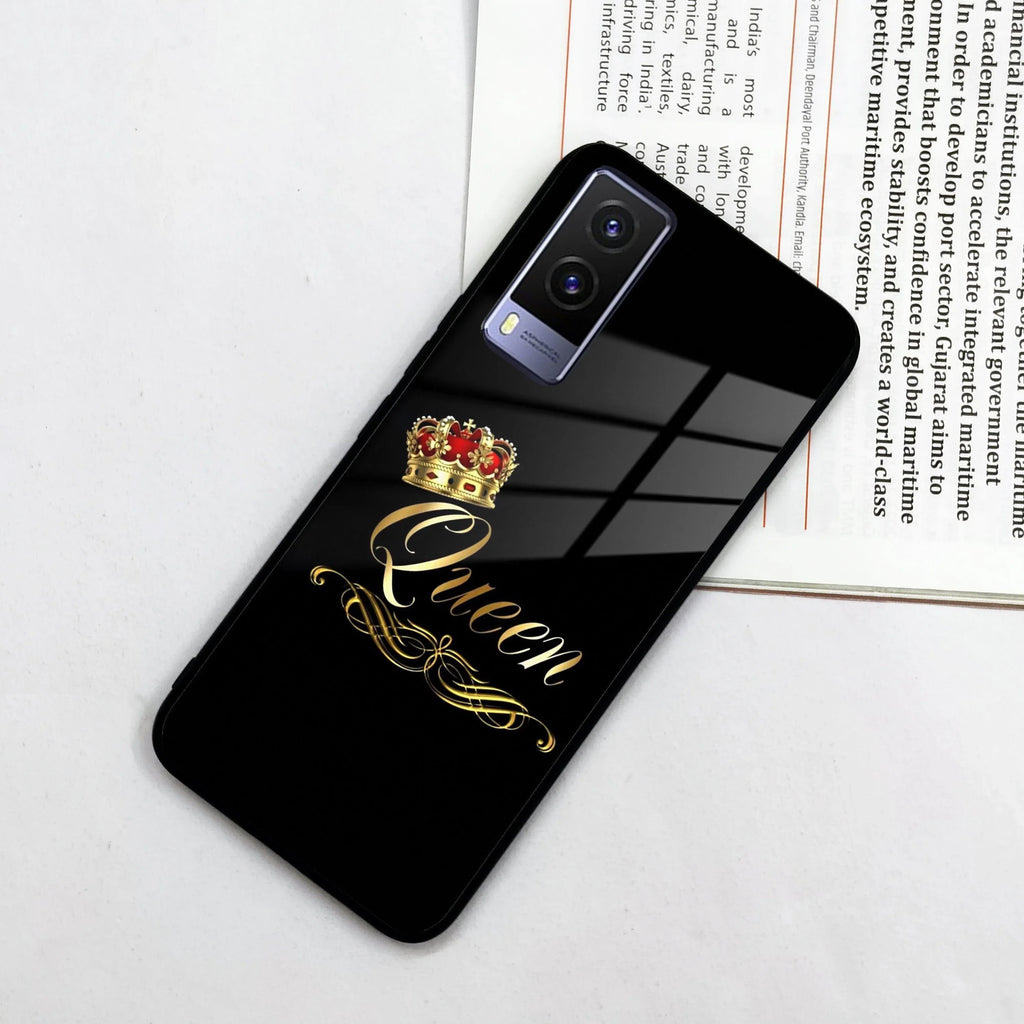 Cute Queen With Crown Glass Case For Vivo - ShopOnCliQ