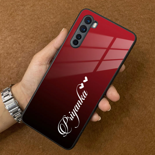 Customize Name Gradient Glass Case Cover Red Wine For Oneplus