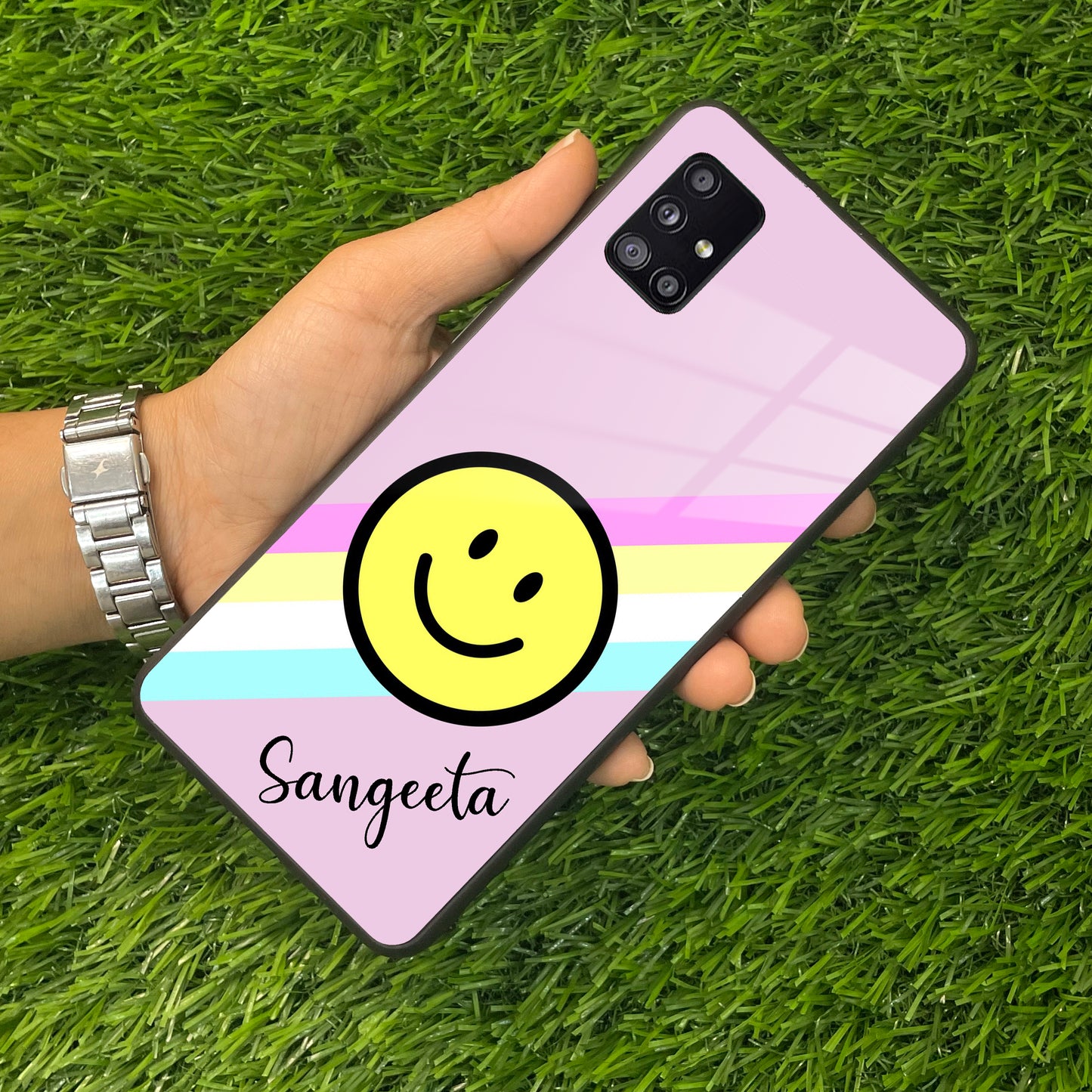 Smiley Glass Case Cover For Samsung