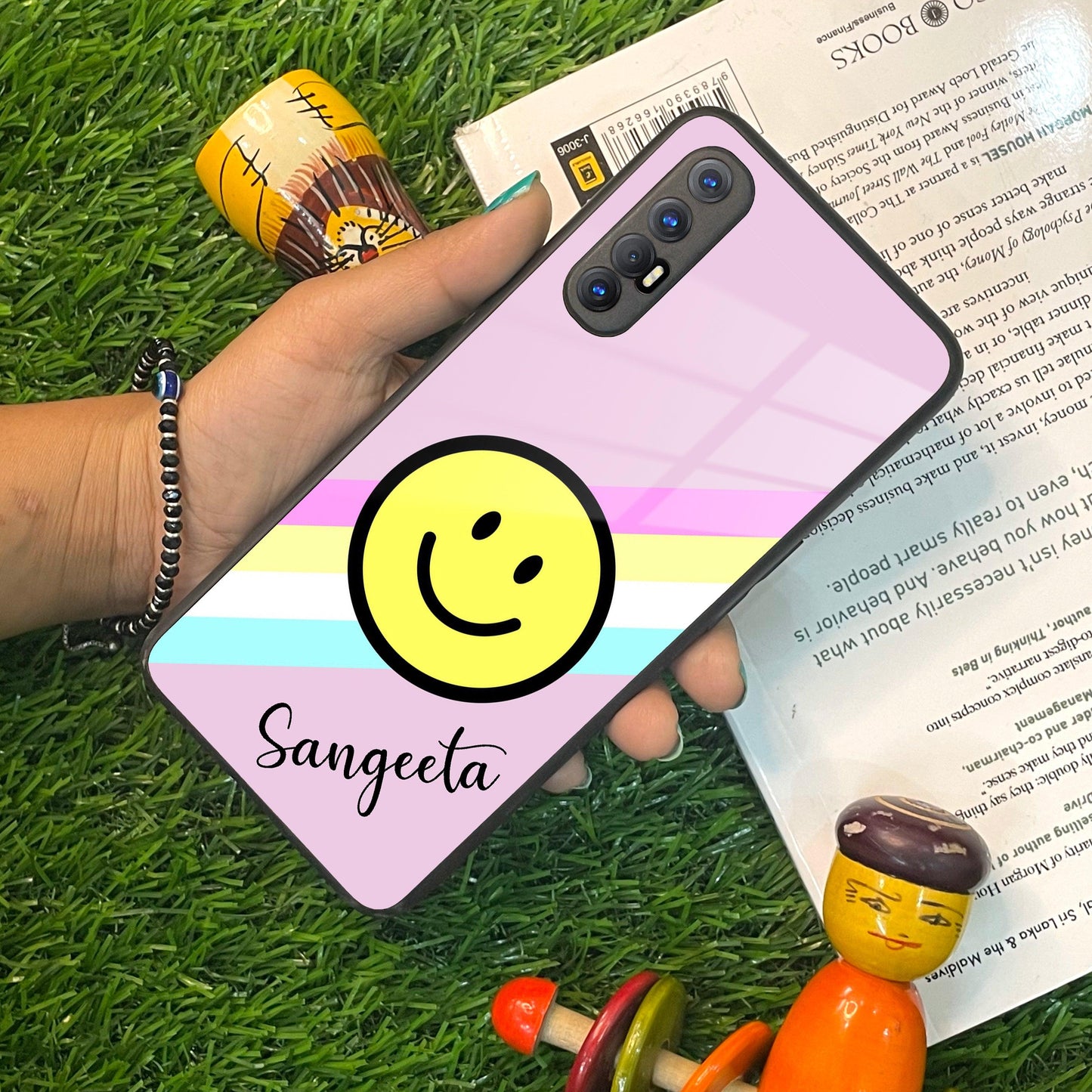 Smiley Glass Case Cover For Oppo