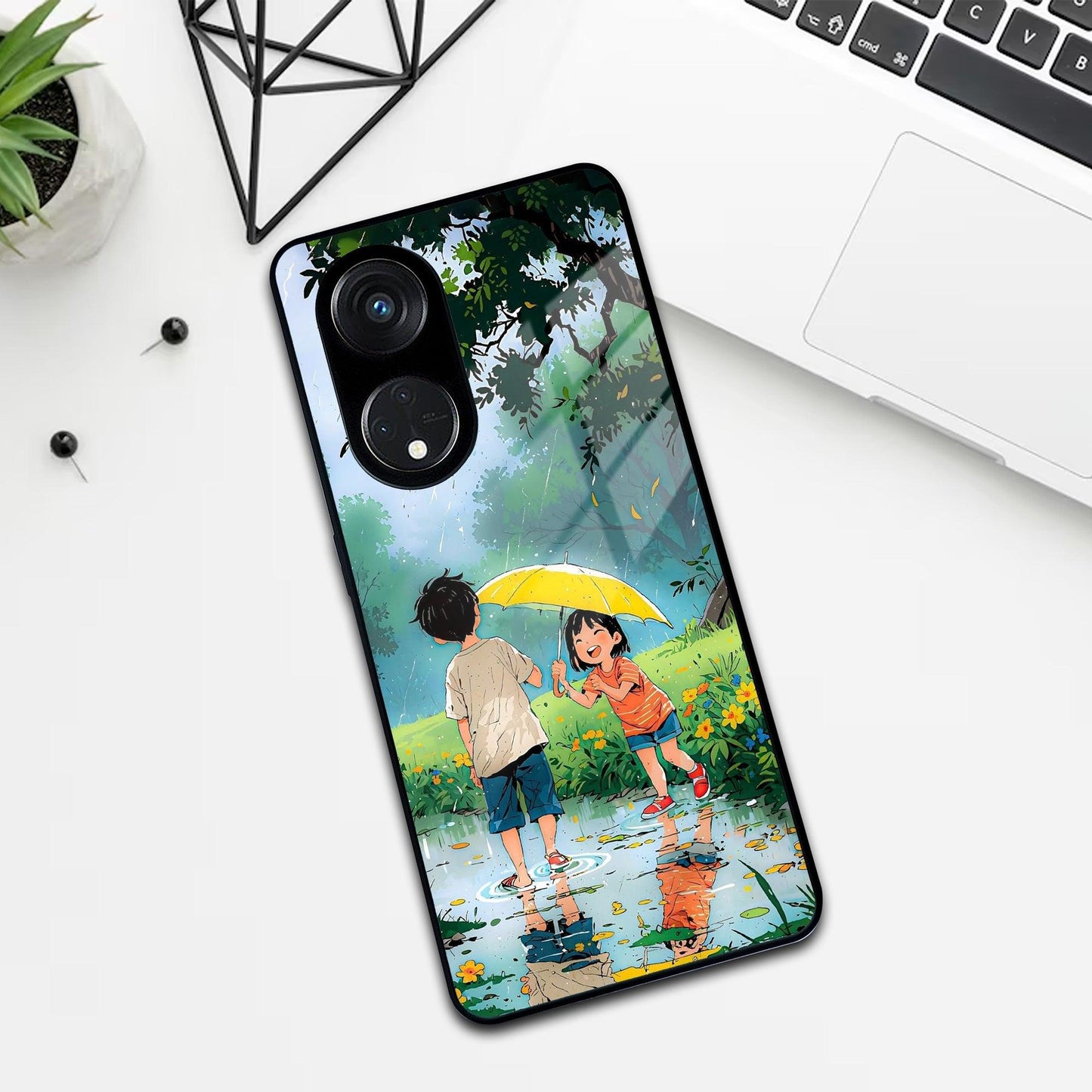 Raindrop Moments Glass Case Cover For Oppo