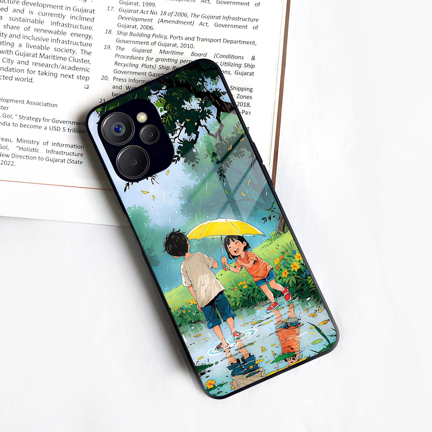 Raindrop Moments Glass Case Cover For Realme/Narzo