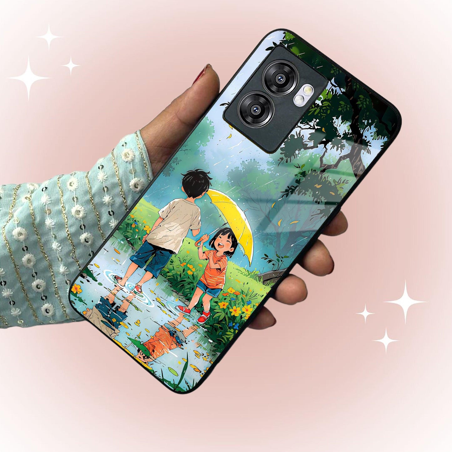 Raindrop Moments Glass Case Cover For Realme/Narzo