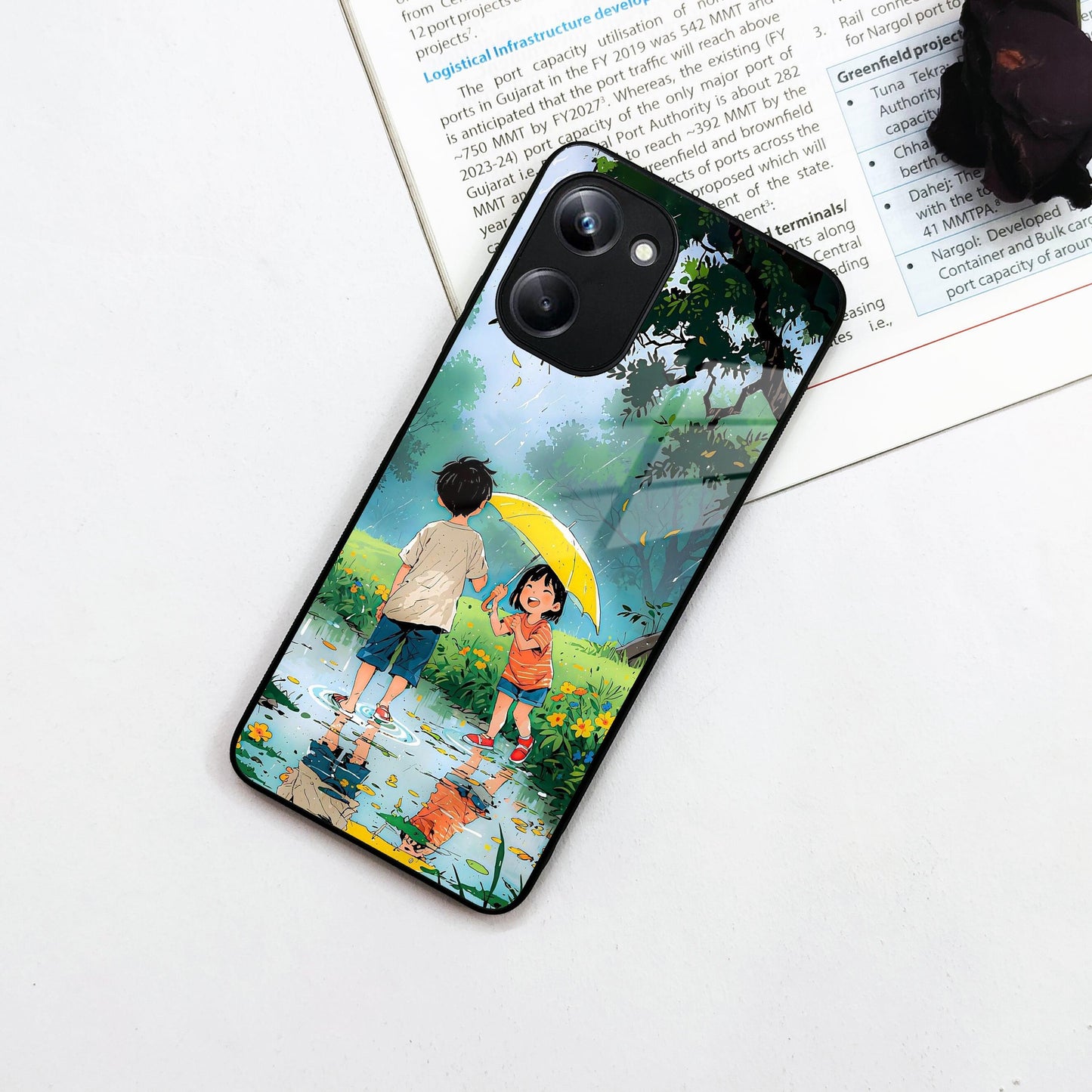 Raindrop Moments Glass Case Cover For Realme/Narzo