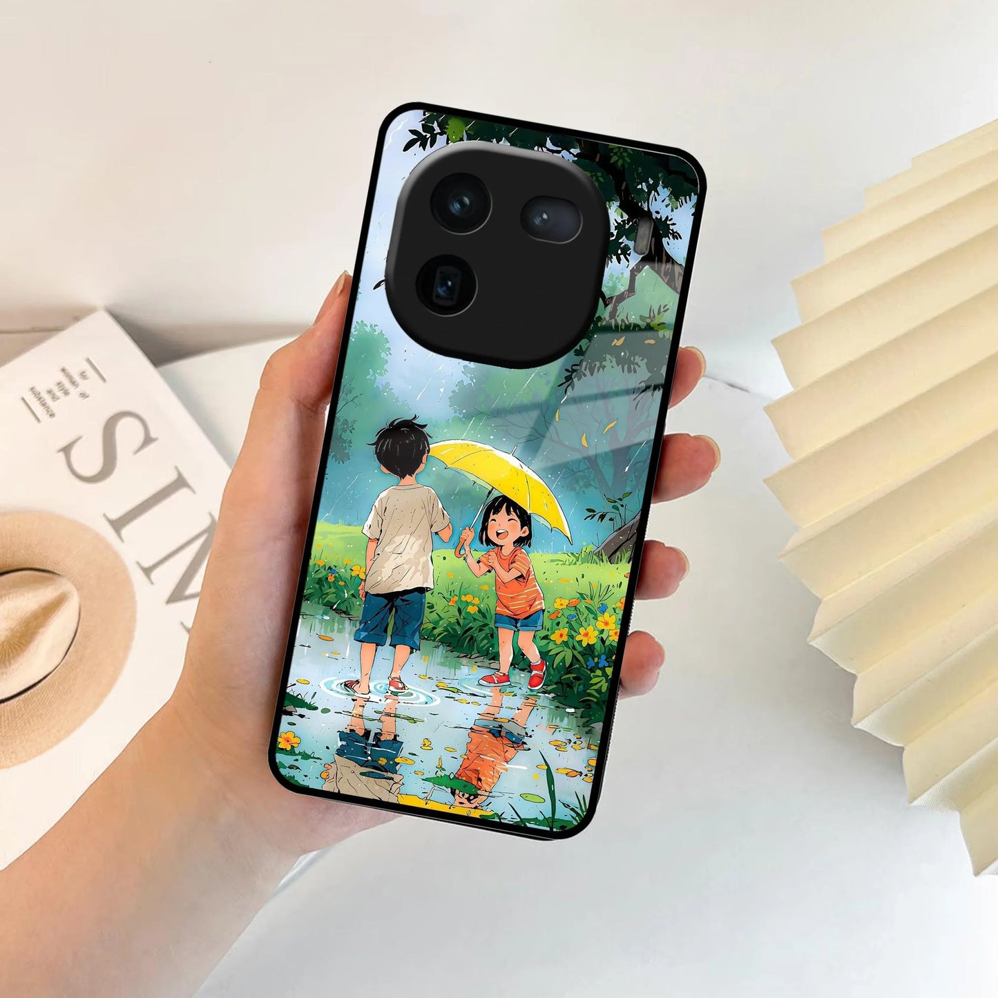 Raindrop Moments Glass Case Cover For iQOO - ShopOnCliQ