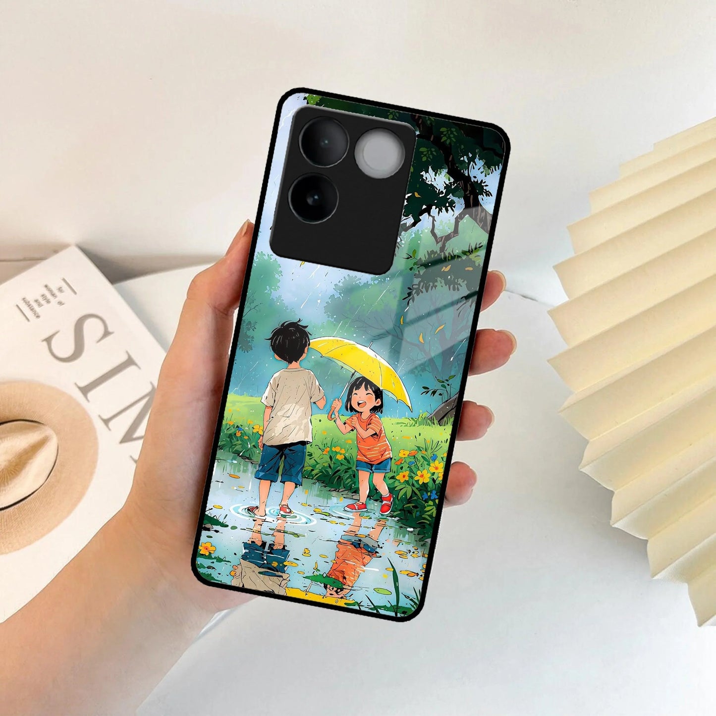 Raindrop Moments Glass Case Cover For iQOO - ShopOnCliQ