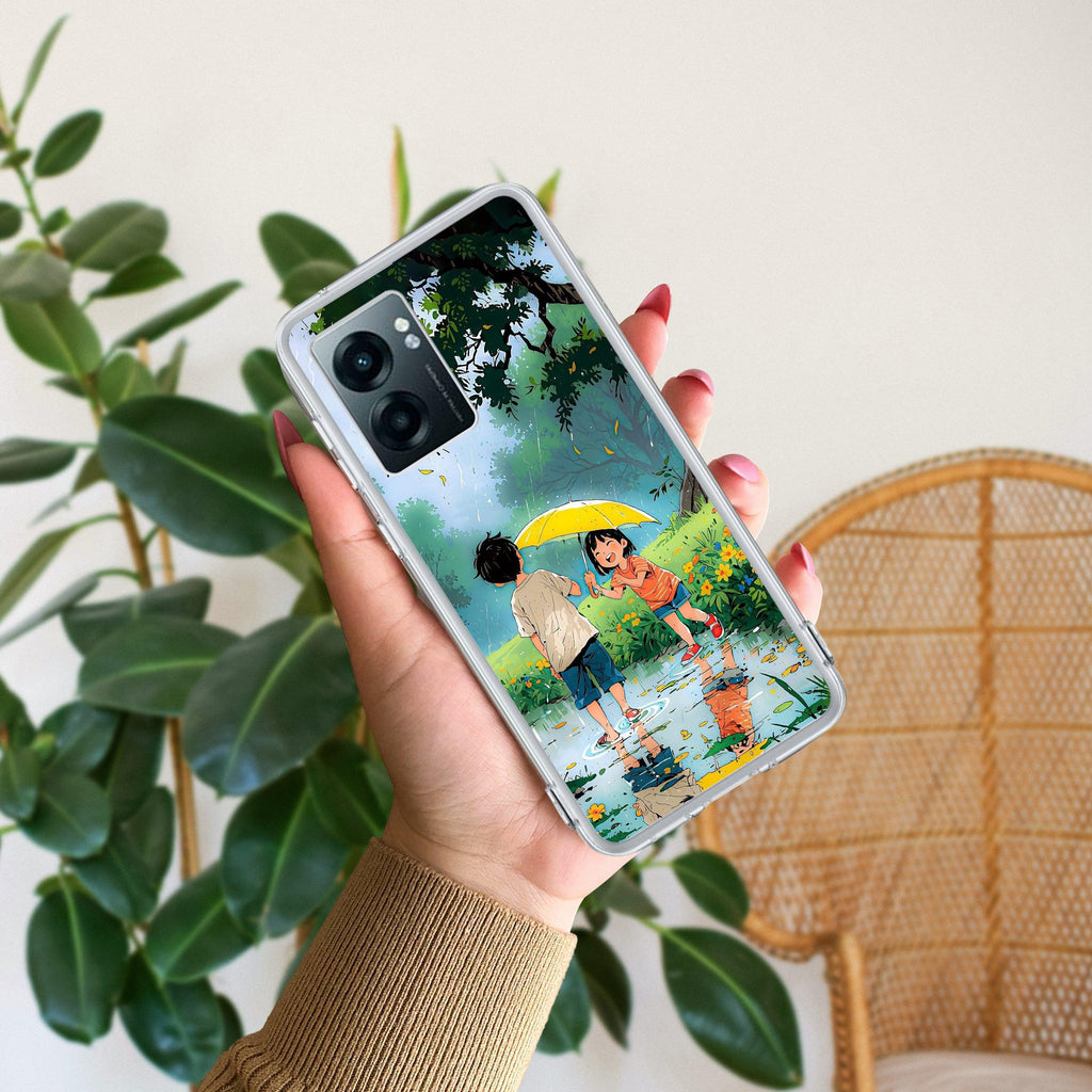 Raindrop Moments Transparent Silicon Case For Realme Narzo 50 5G