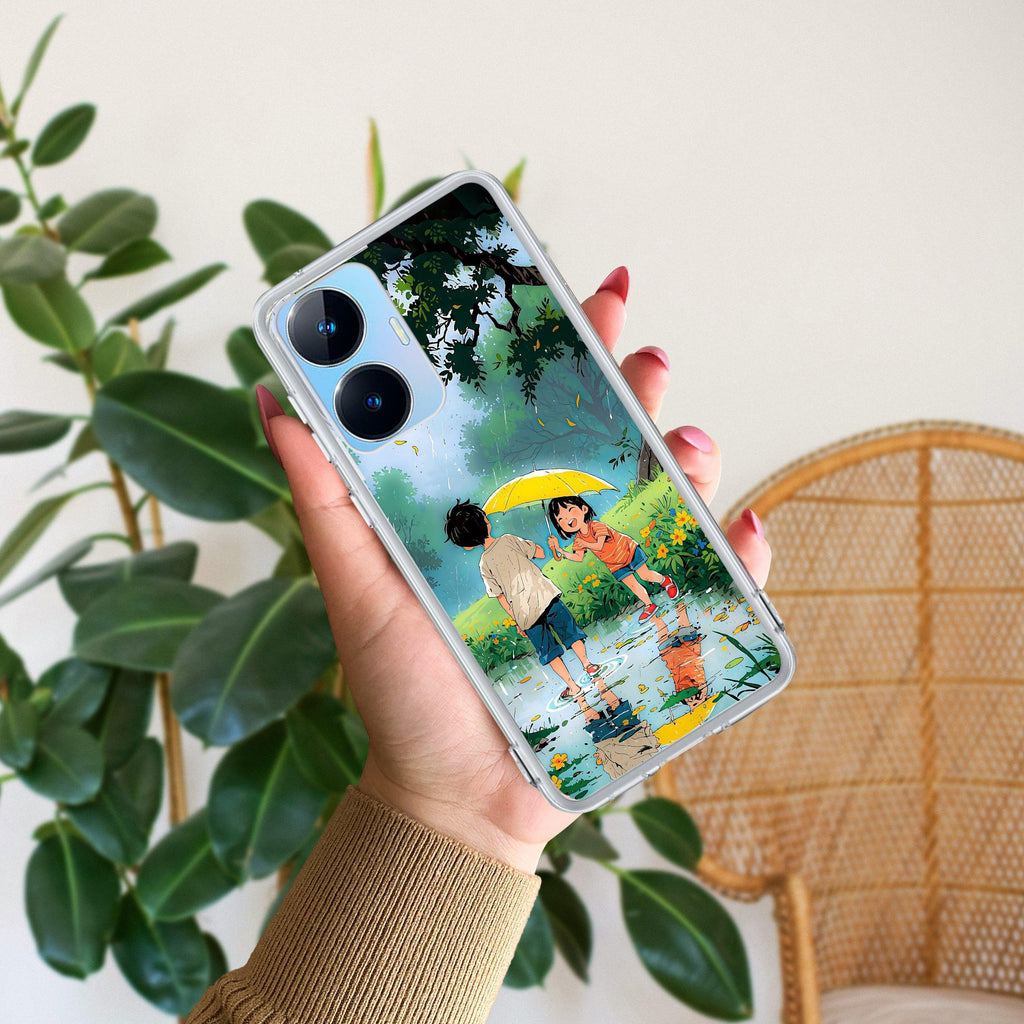 Raindrop Moments Transparent Silicon Case For Realme C55