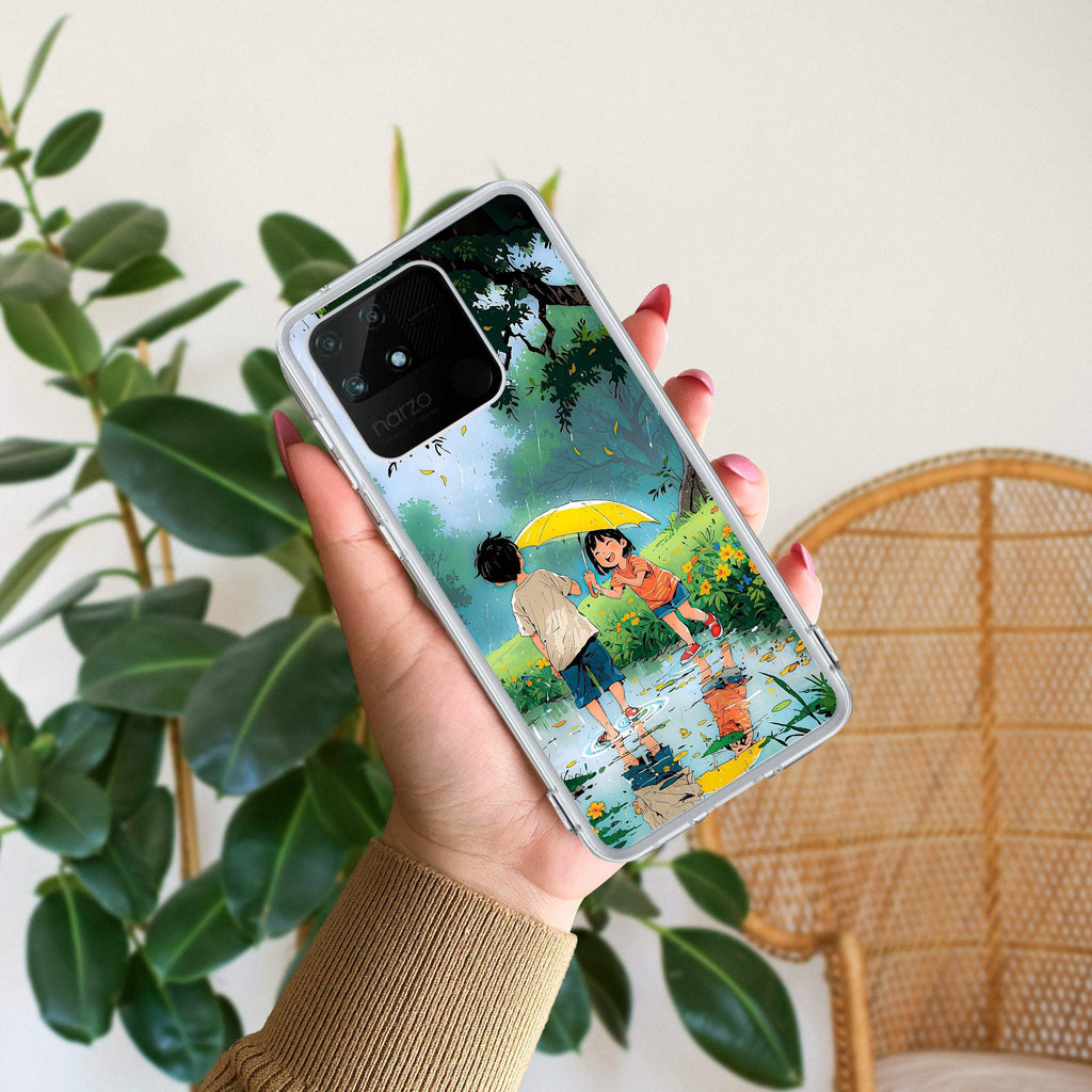 Raindrop Moments Transparent Silicon Case For Realme P3 5G