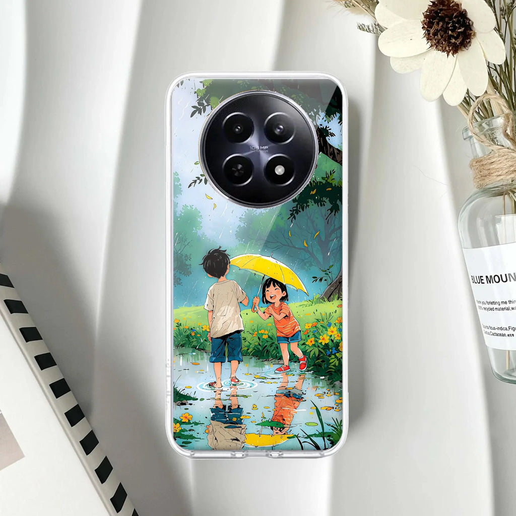 Raindrop Moments Transparent Silicon Case For Realme C63 5G