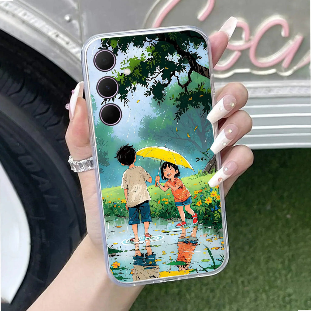 Raindrop Moments Transparent Silicon Case For Samsung Galaxy A16 5G
