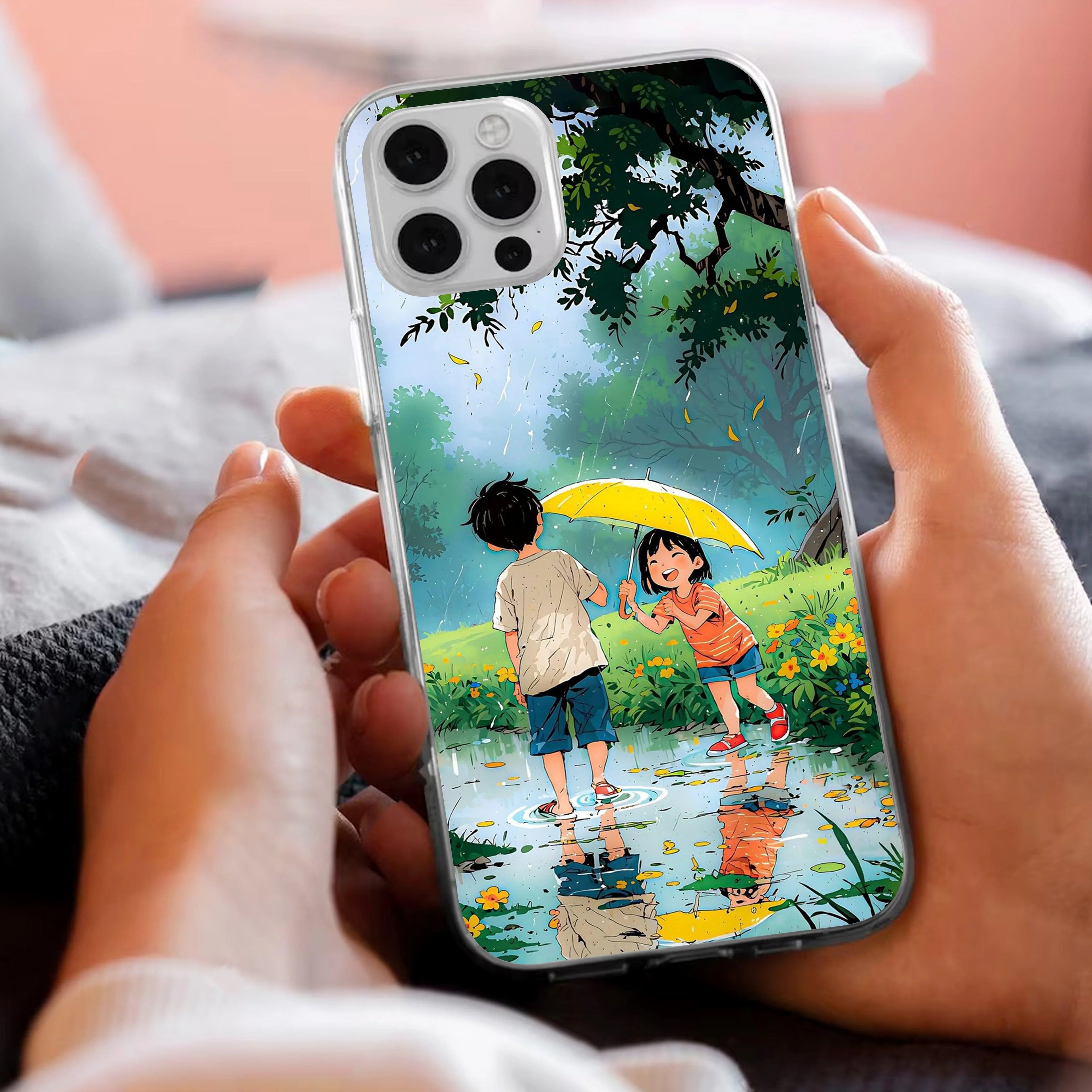 Raindrop Moments Transparent Silicon Case For iPhone 14