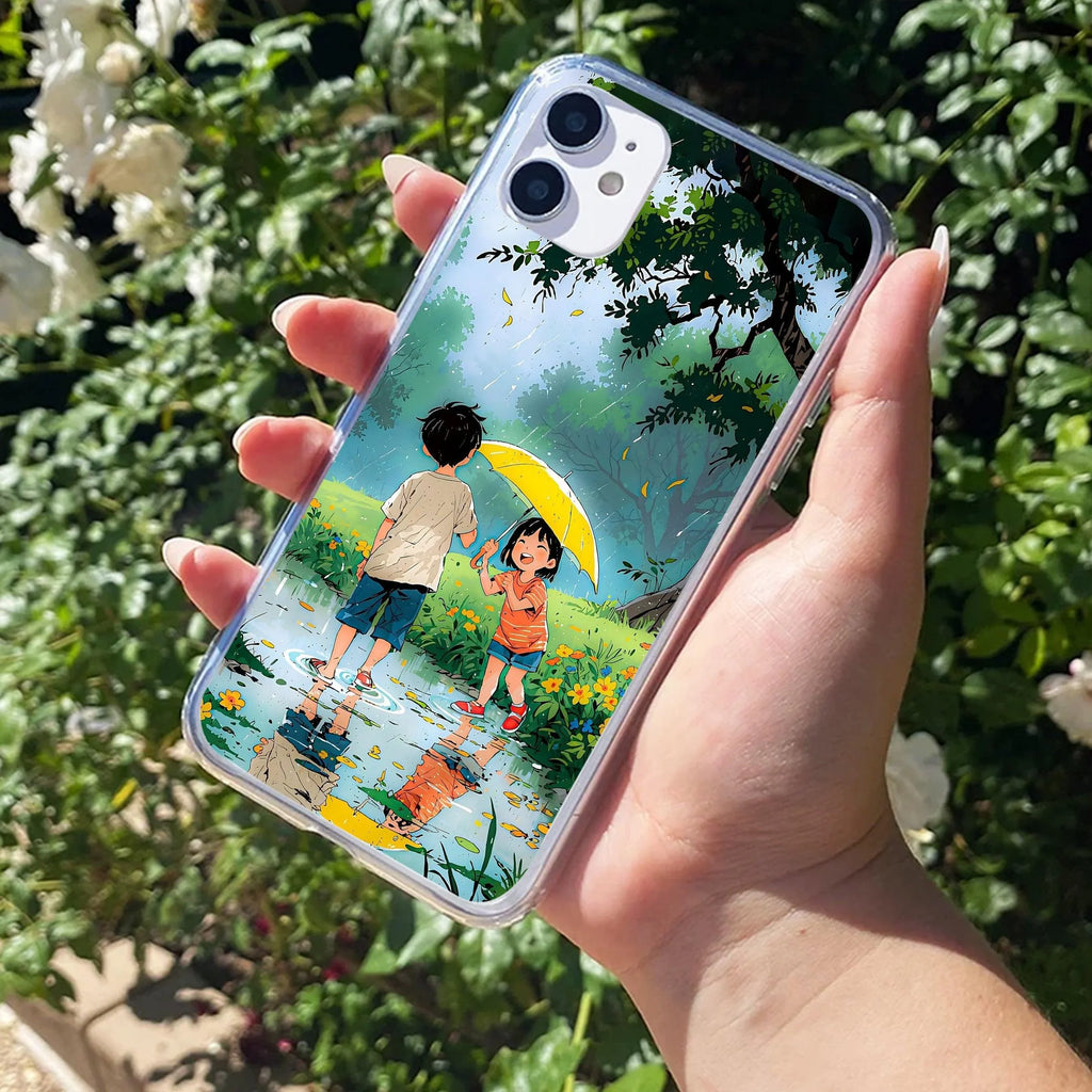 Raindrop Moments Anti Yellow Clear Case For iPhone 12