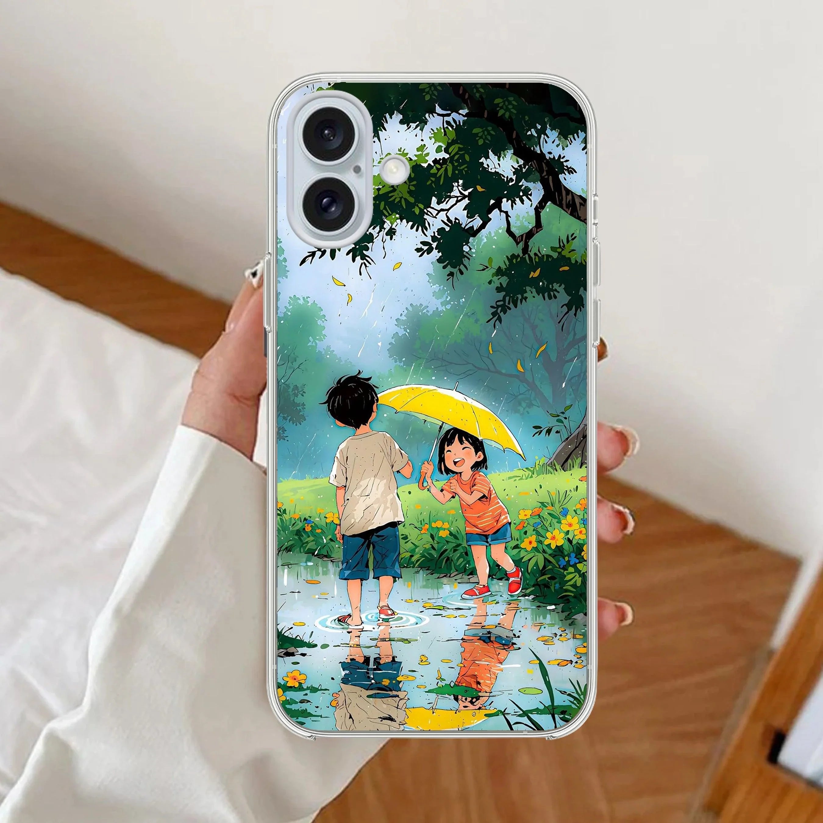 Raindrop Moments Anti Yellow Clear Case For iPhone 17