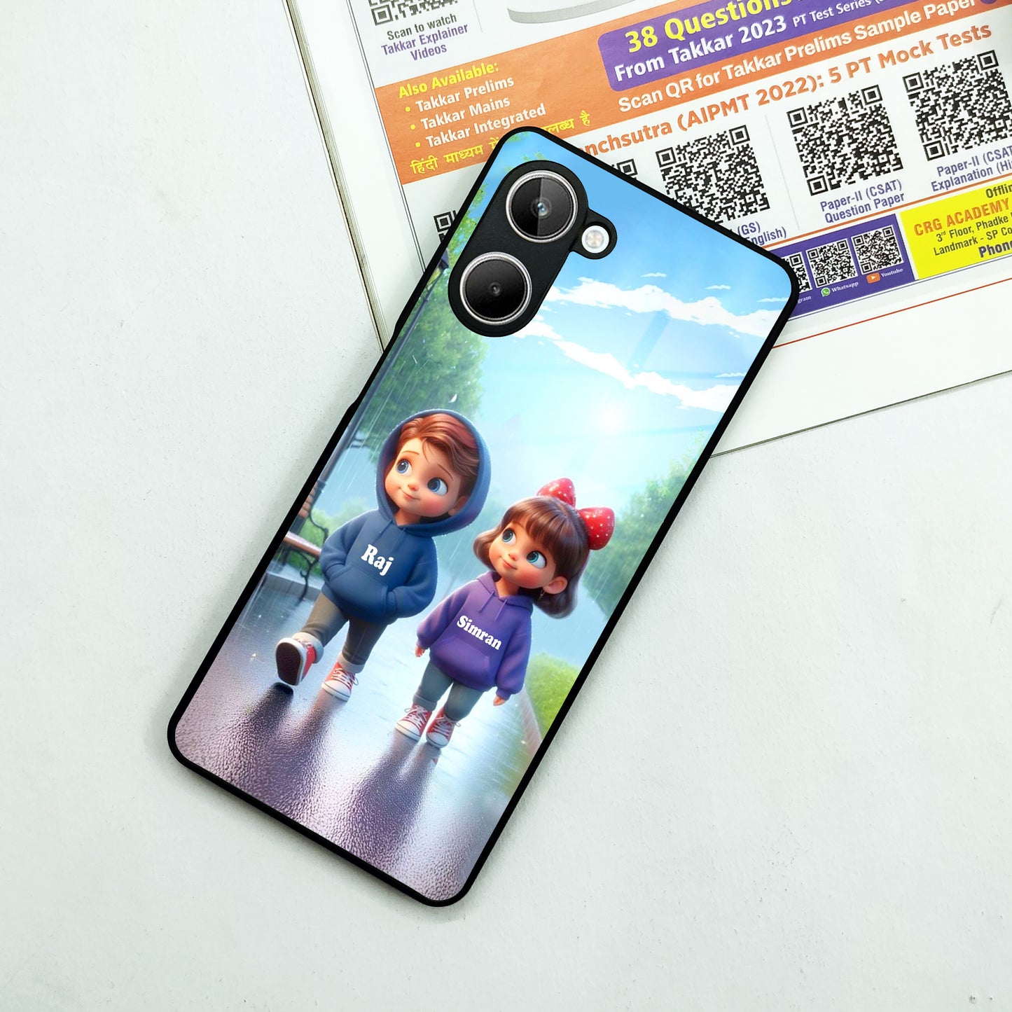 Couple Glass Case Cover For Oppo