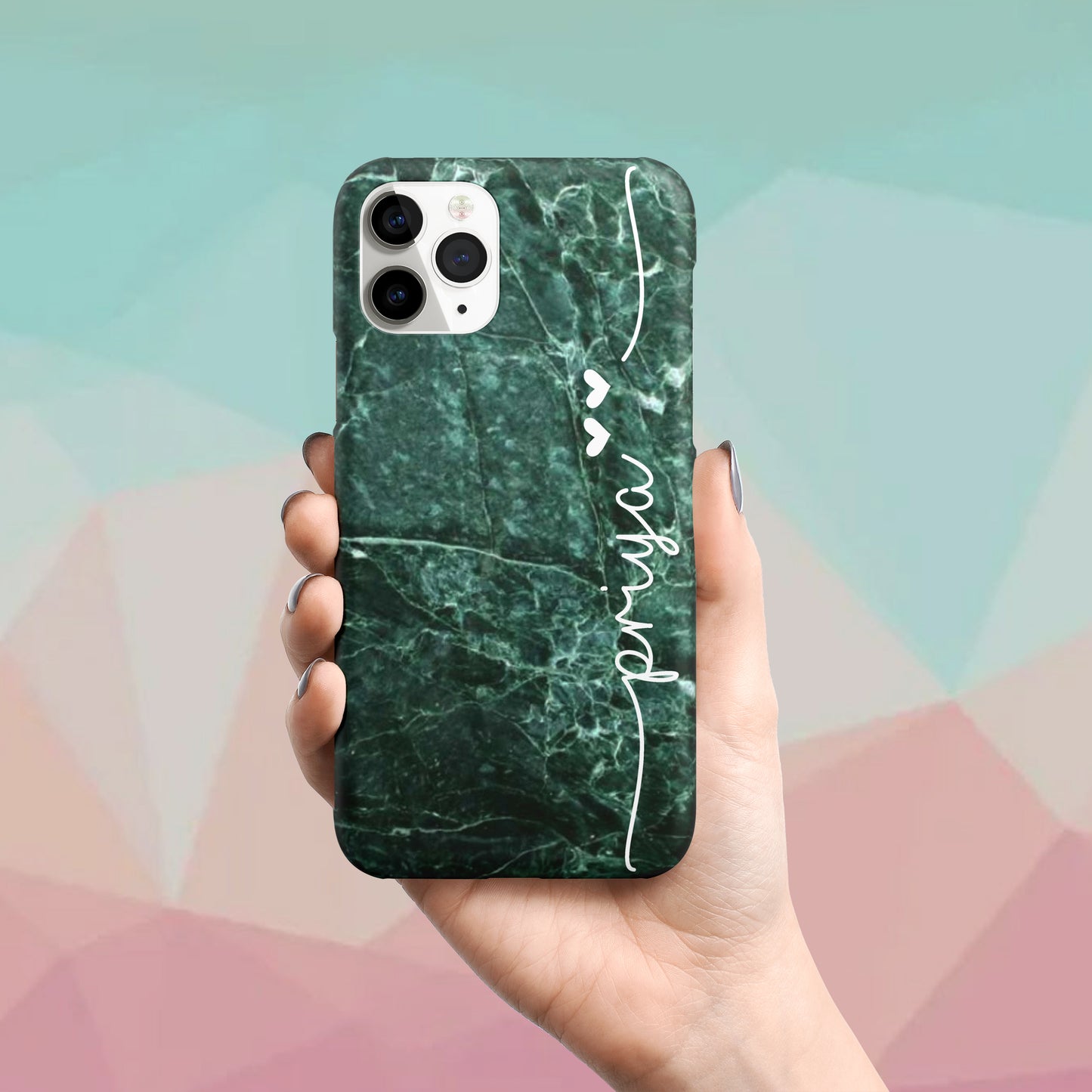 Red And Green Marble Effect Phone Case Cover