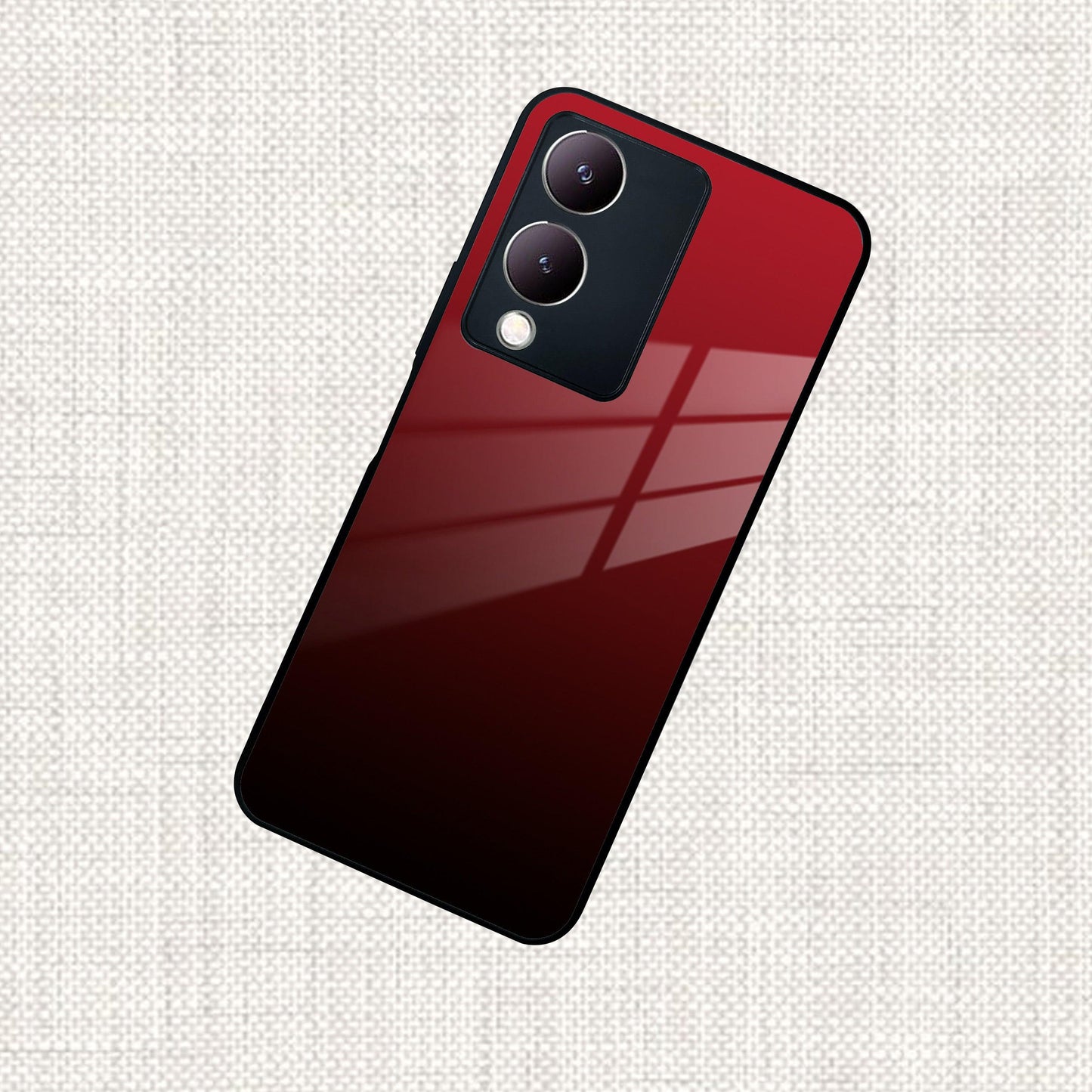 Customize Name Gradient Glass Case Cover Red Wine For Vivo