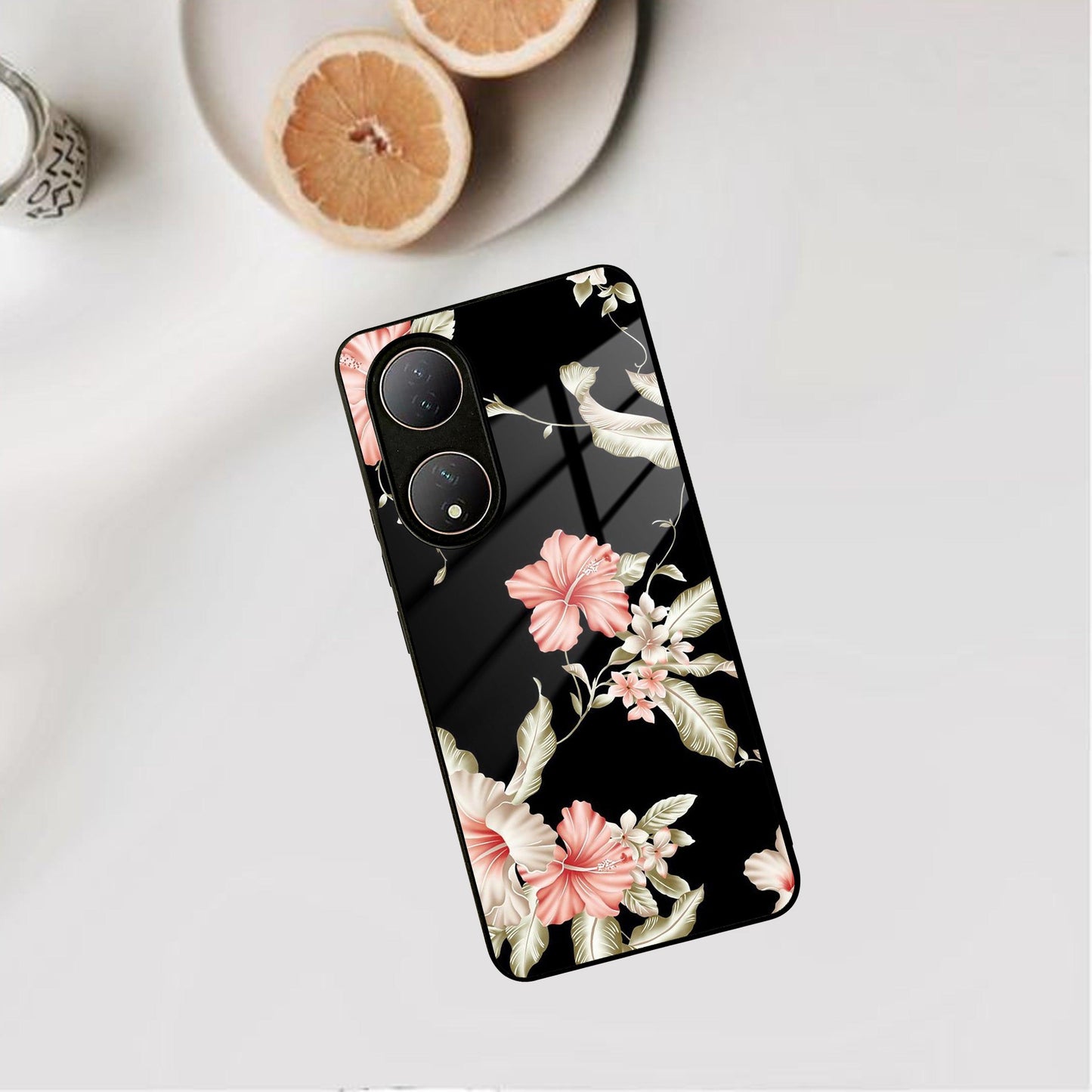 Retro Floral Glass Phone Case And Cover For Vivo