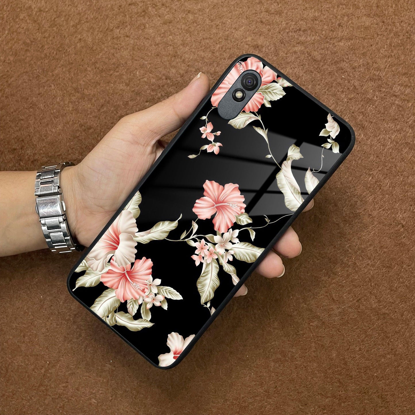 Retro Floral Glass Phone Case And Cover For Redmi/Xiaomi