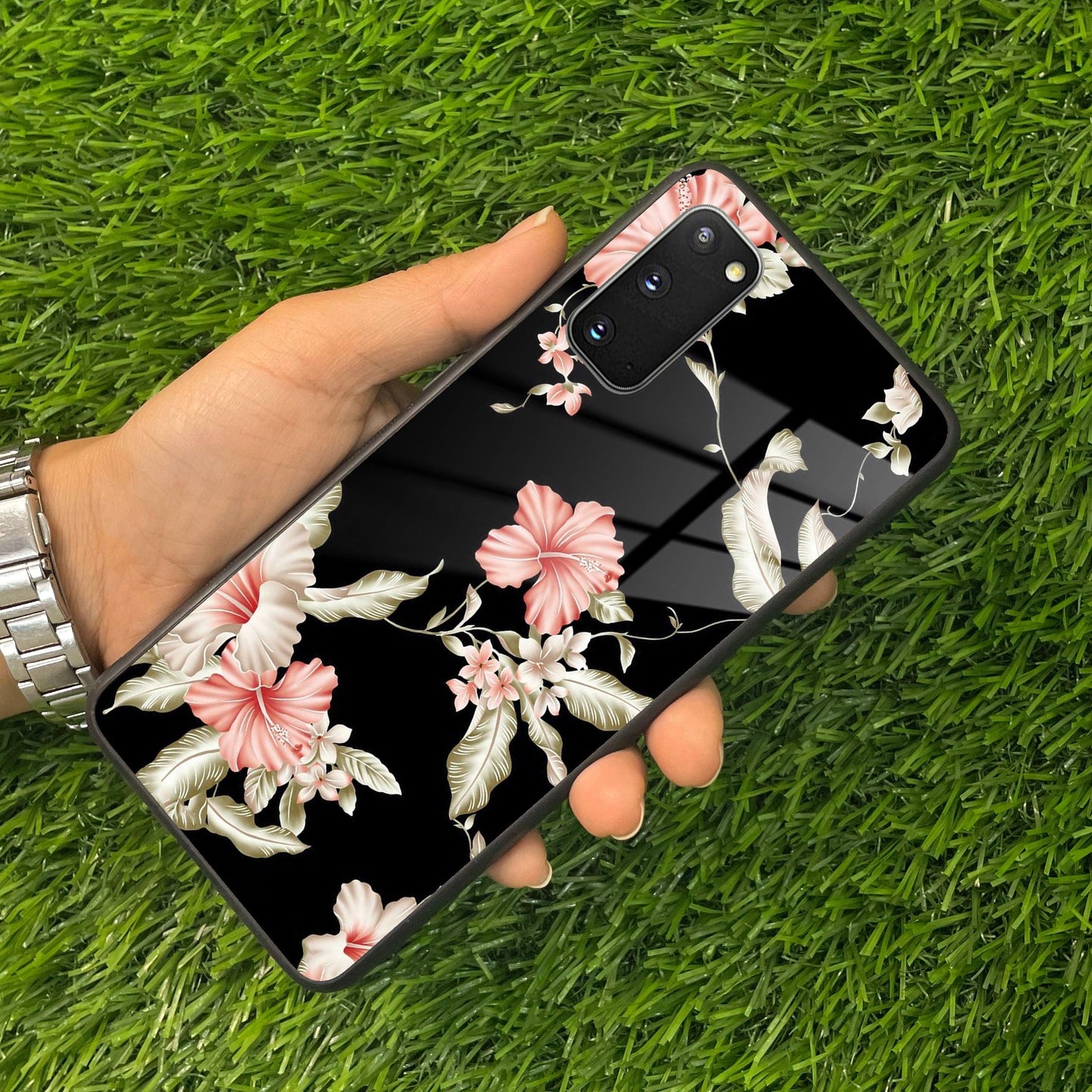 Retro Floral Glass Phone Case And Cover For Samsung