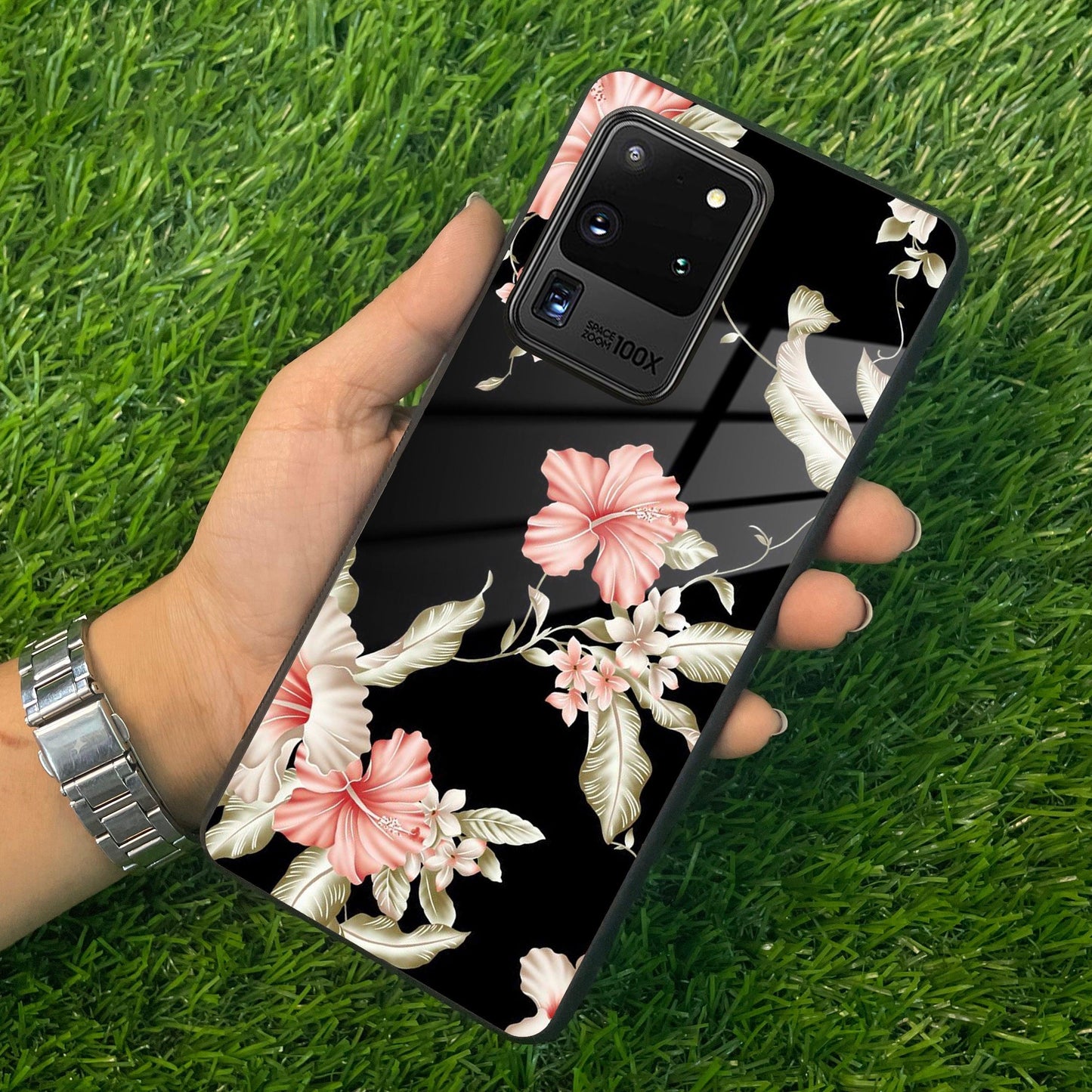 Retro Floral Glass Phone Case And Cover For Samsung