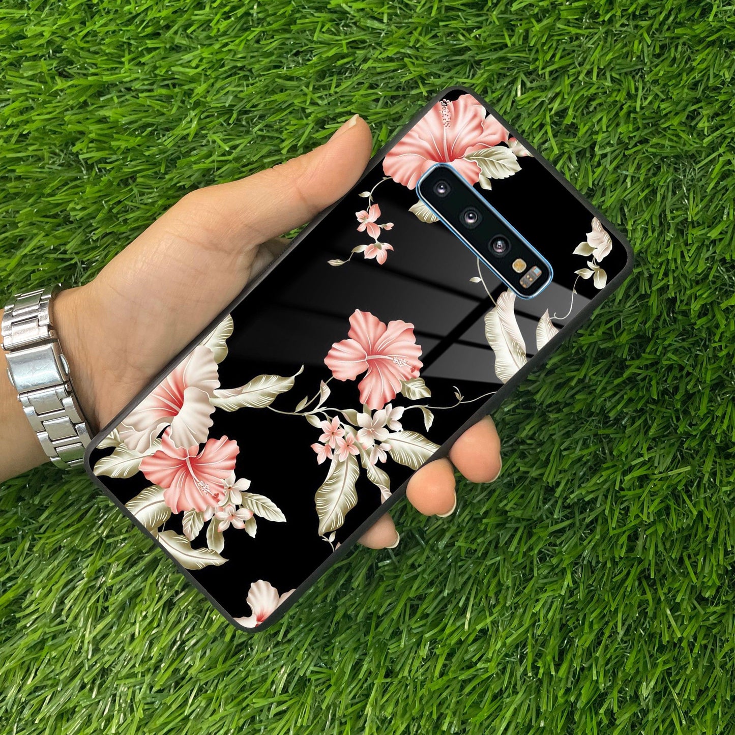 Retro Floral Glass Phone Case And Cover For Samsung