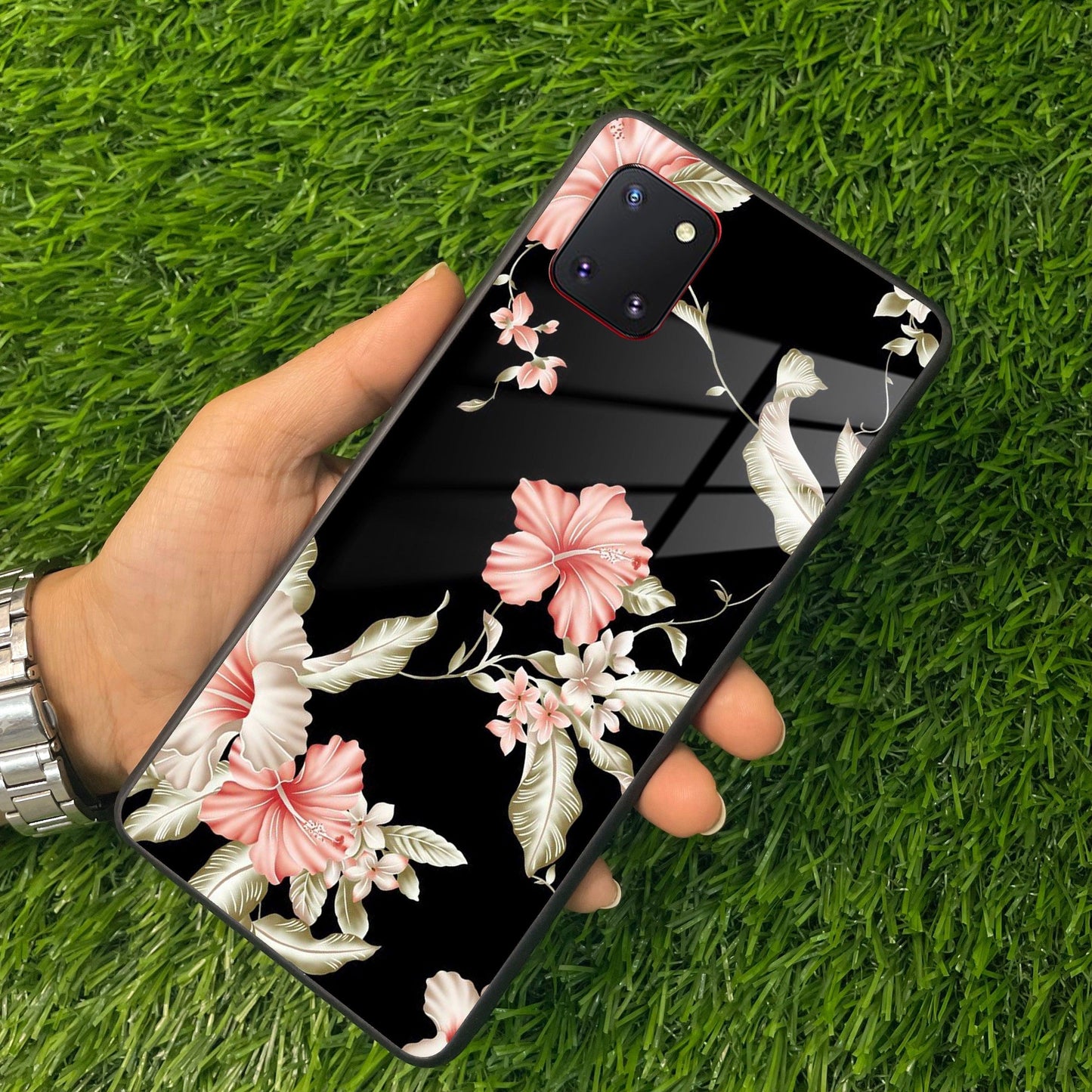 Retro Floral Glass Phone Case And Cover For Samsung