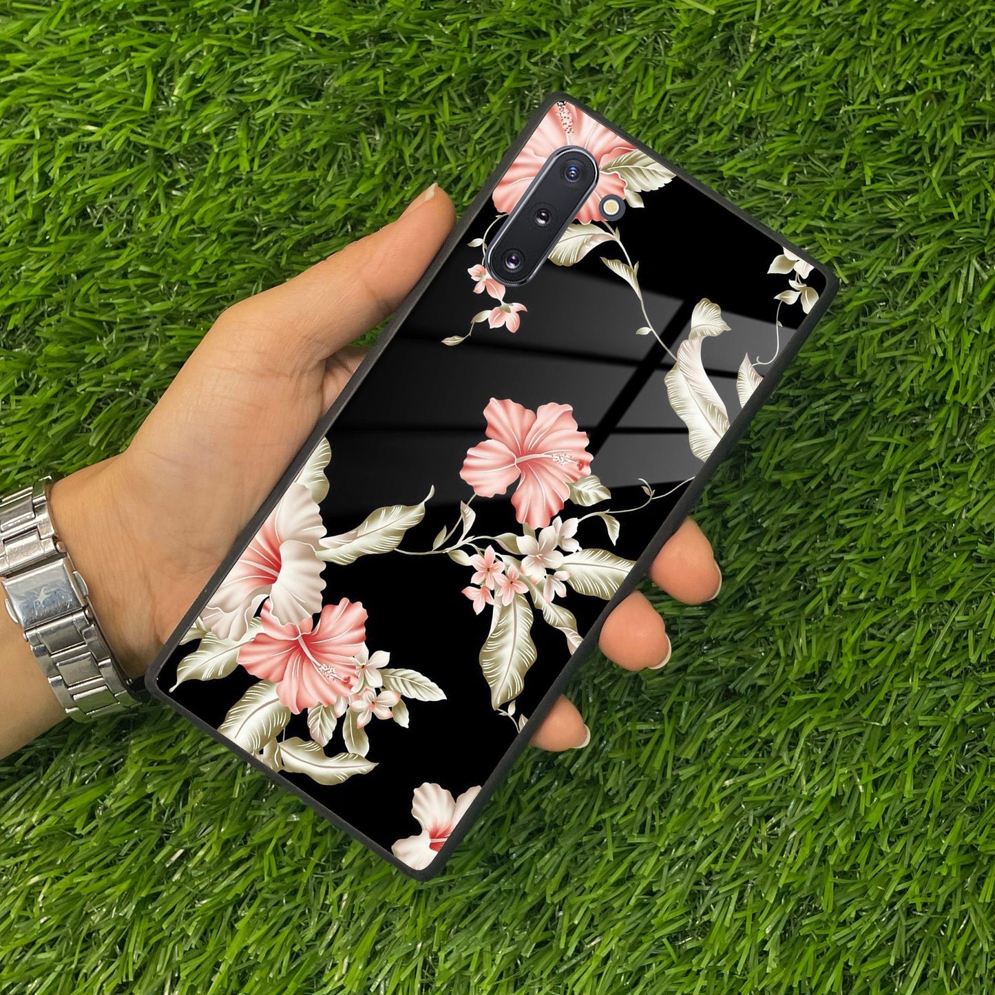 Retro Floral Glass Phone Case And Cover For Samsung