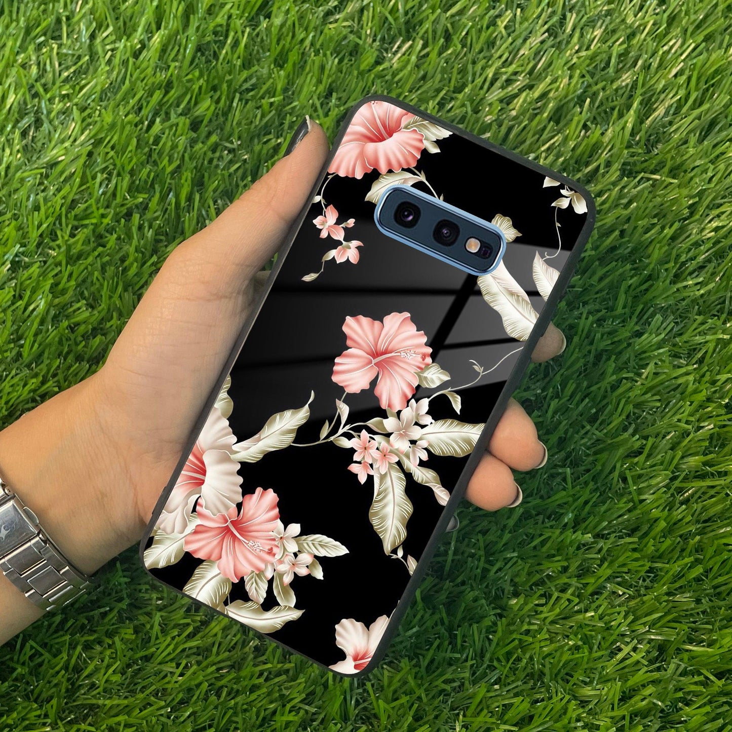 Retro Floral Glass Phone Case And Cover For Samsung