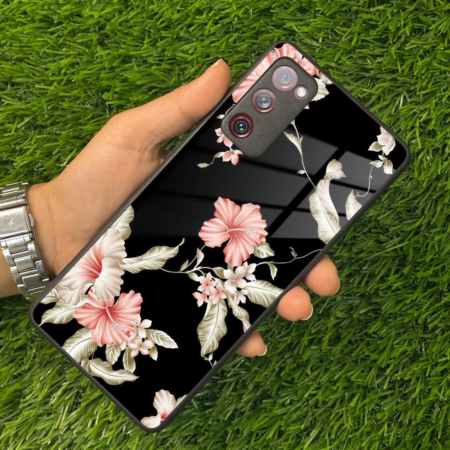 Retro Floral Glass Phone Case And Cover For Samsung