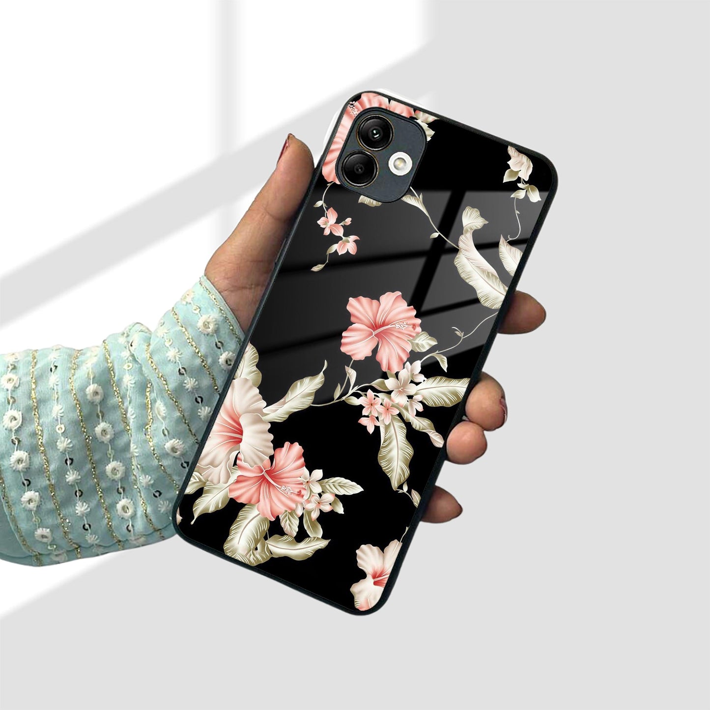 Retro Floral Glass Phone Case And Cover For Samsung