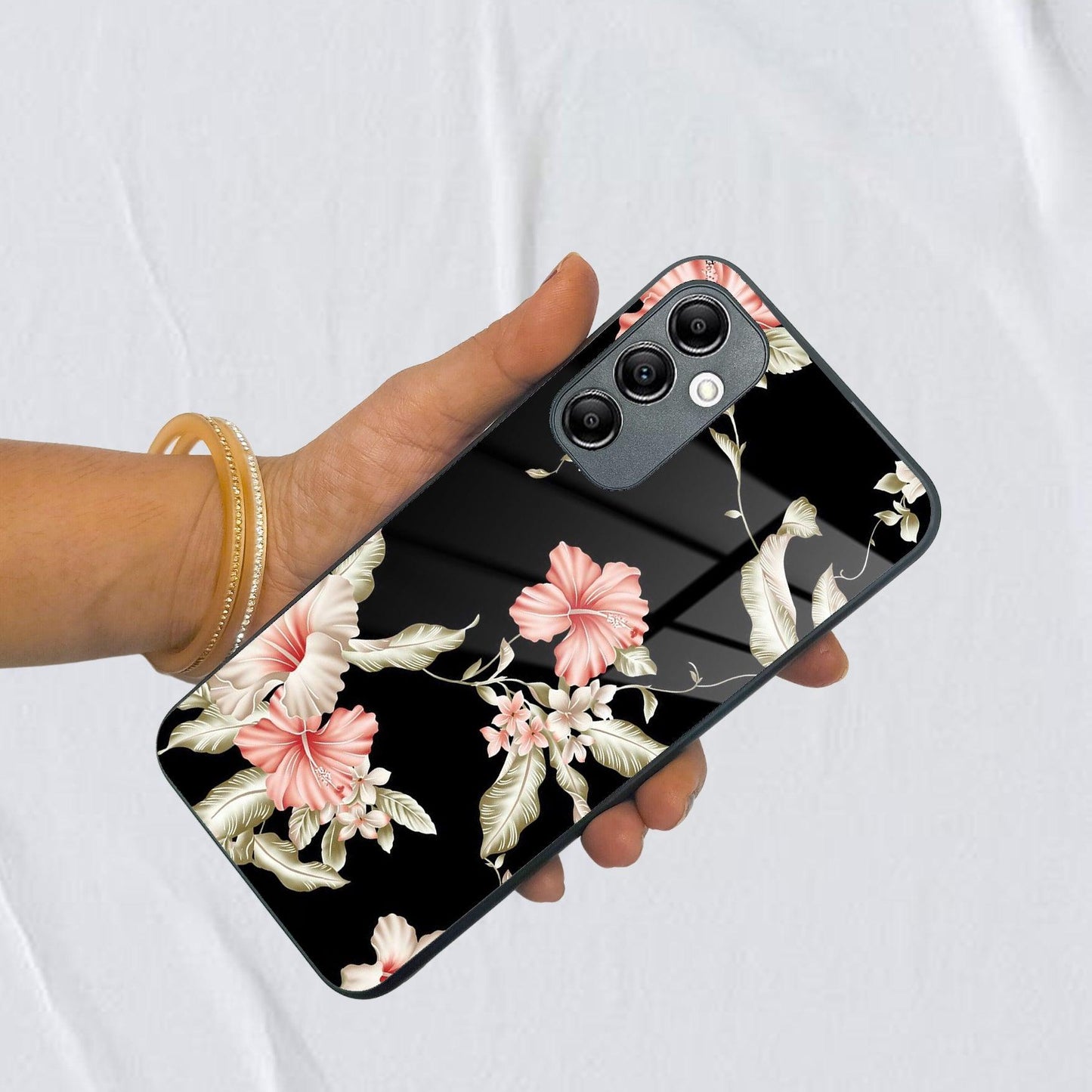 Retro Floral Glass Phone Case And Cover For Samsung